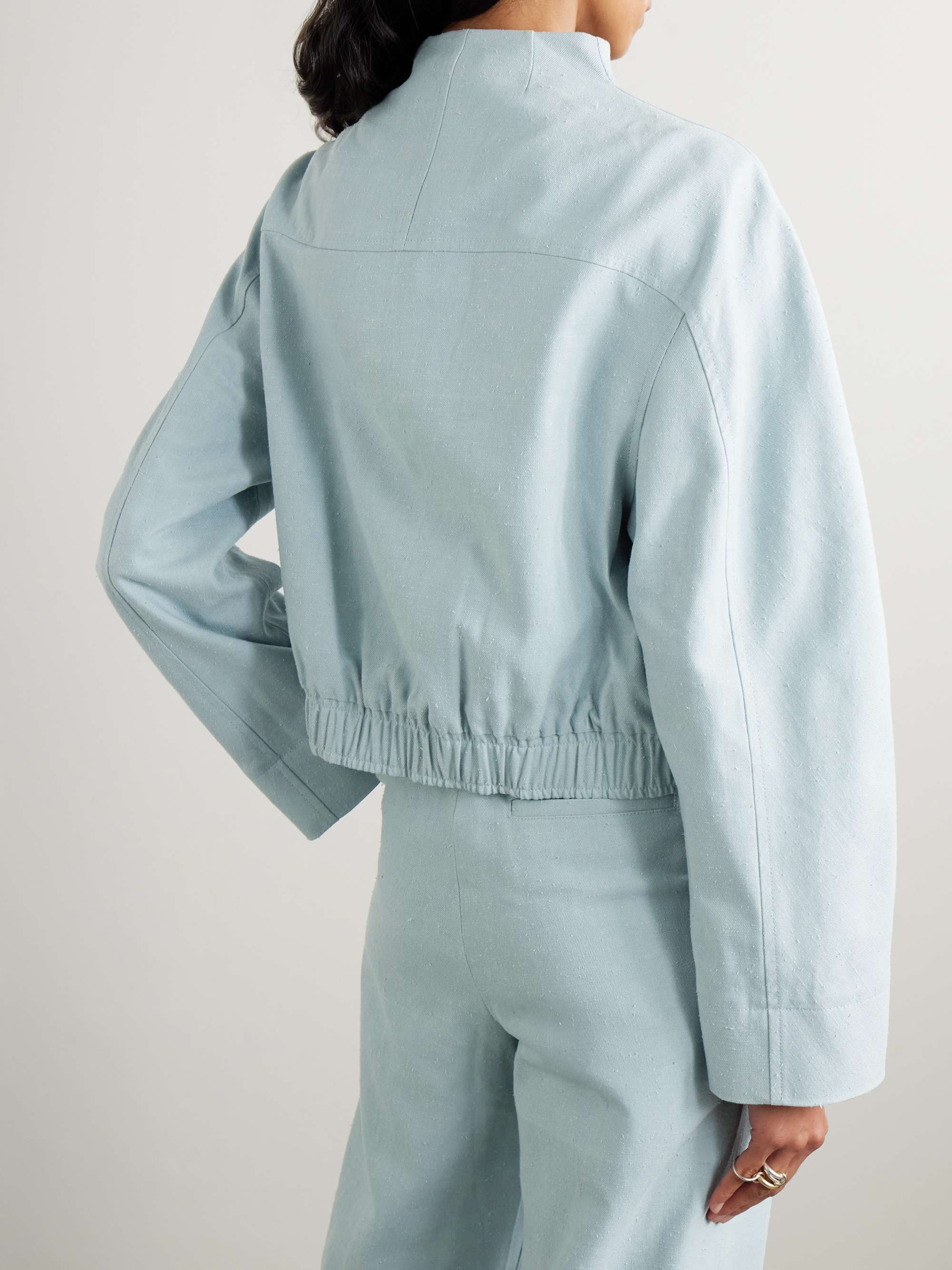 Bago cropped textured cotton-blend twill jacket view
