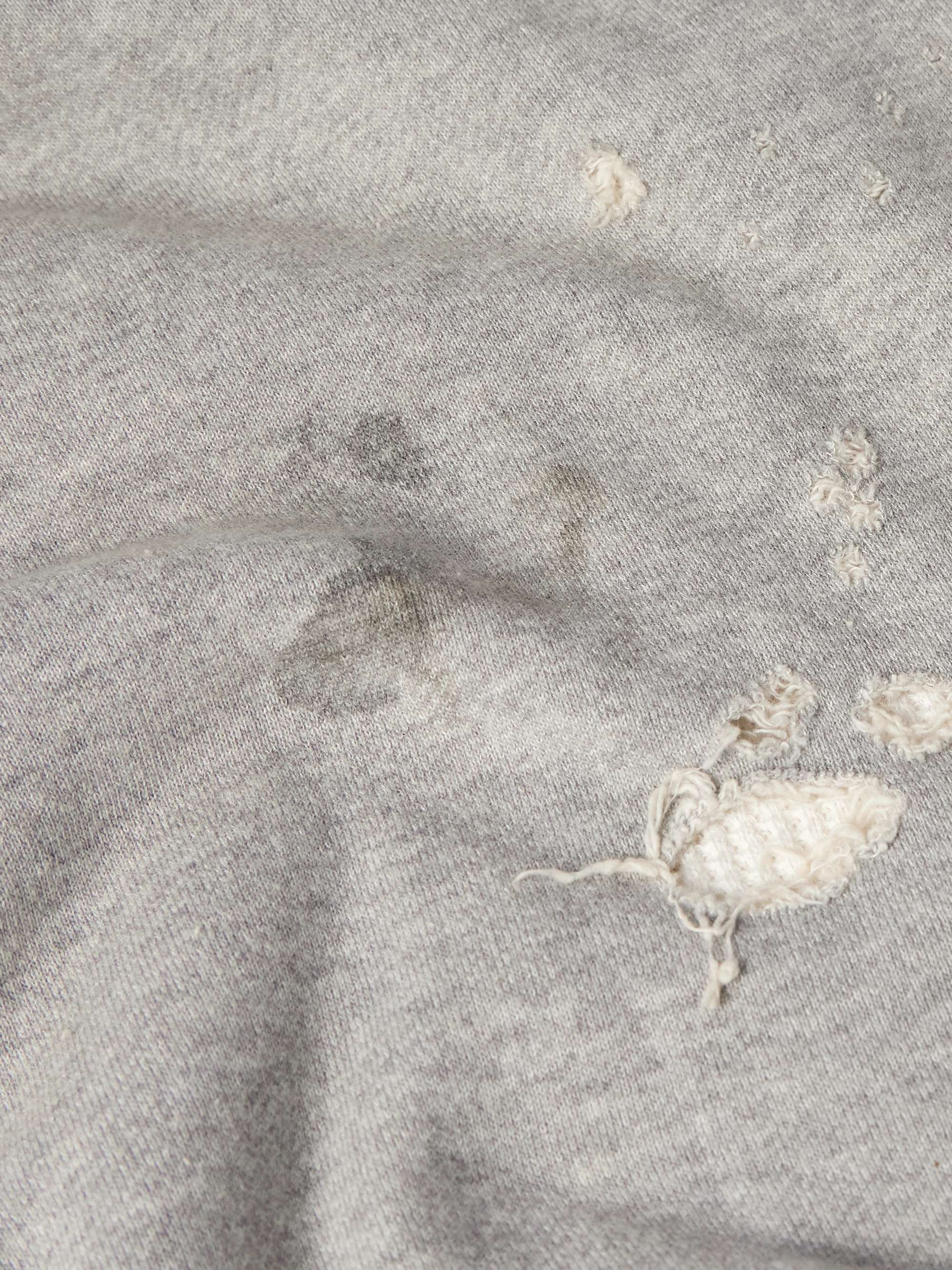 Distressed Cotton-Jersey Hoodie view