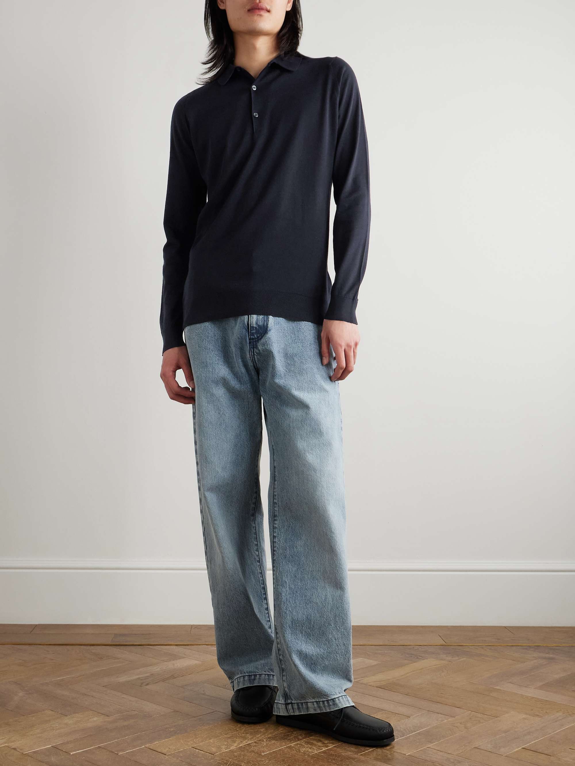 Bramwell Fine-Knit Cotton Polo Shirt view