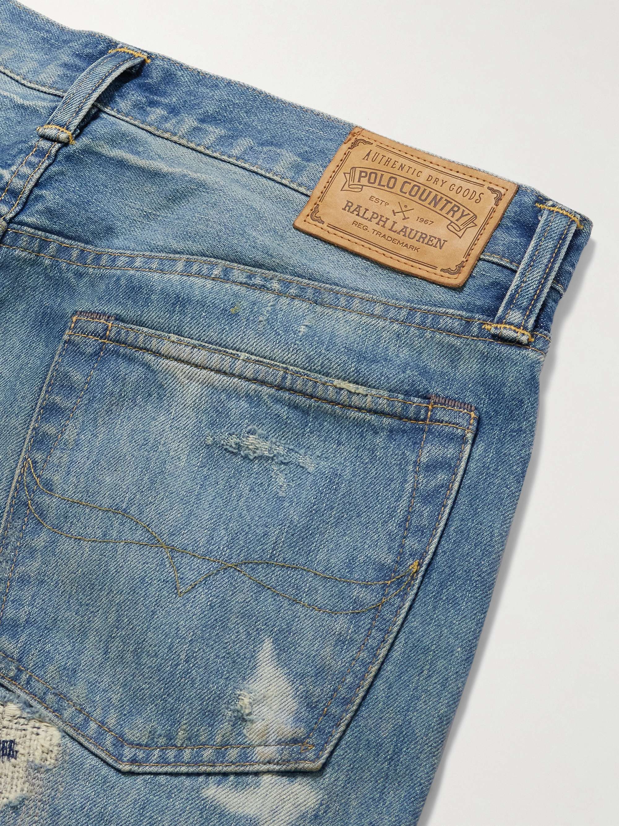 Polo Country Straight-Leg Distressed Patchwork Jeans view