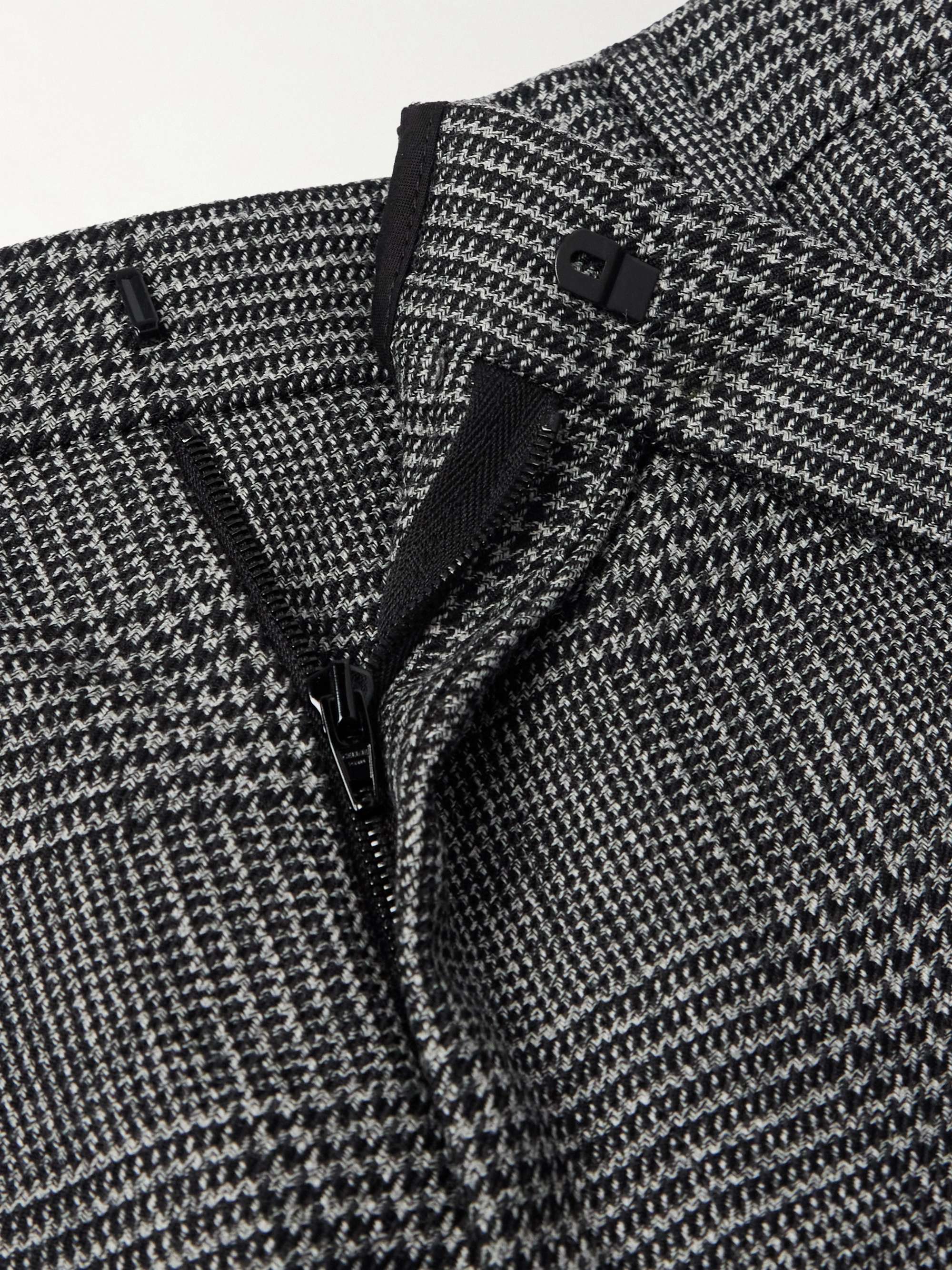 Straight-Leg Prince of Wales Wool Trousers view