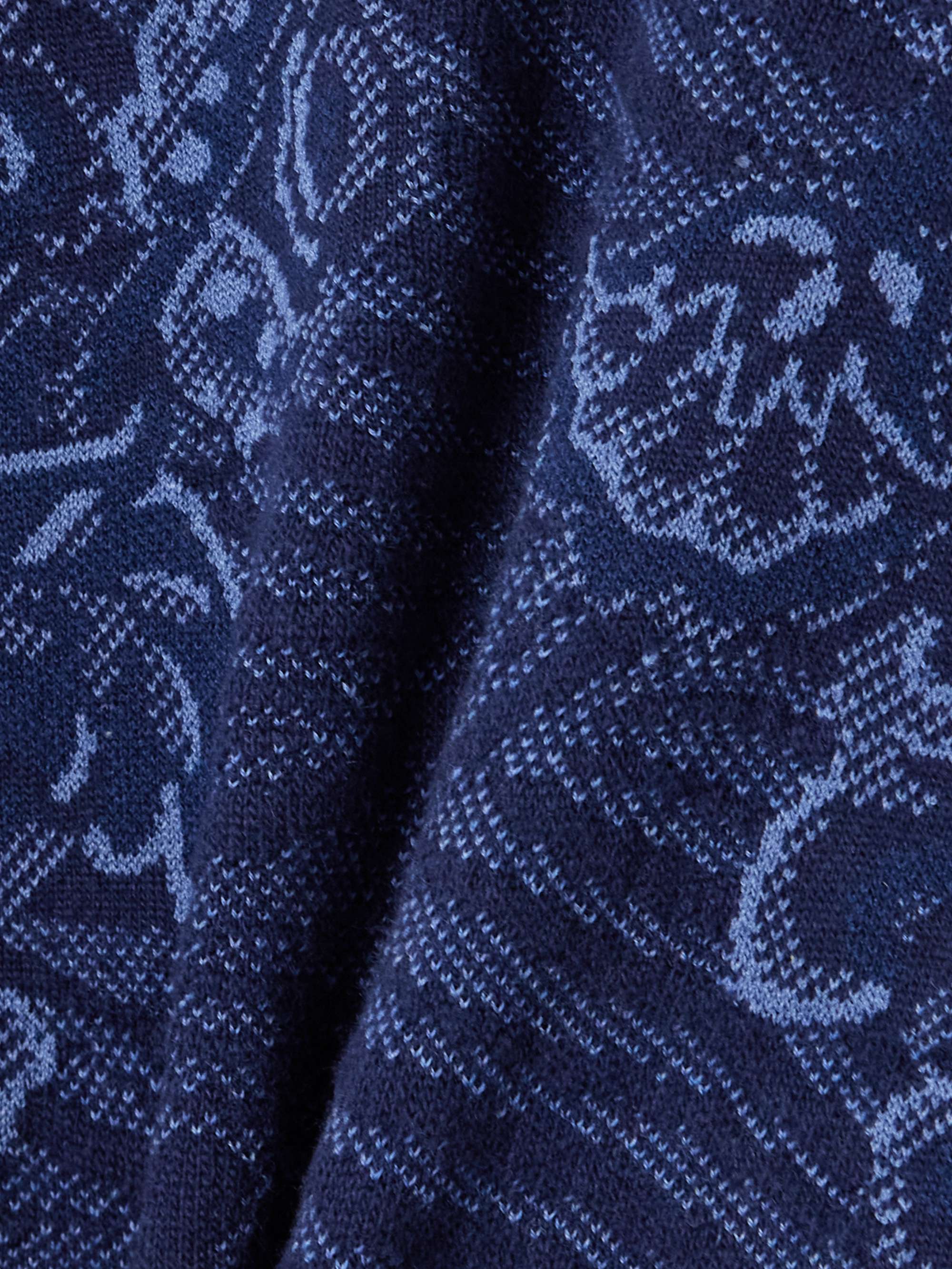 Jacquard-knit wool-blend turtleneck sweater view