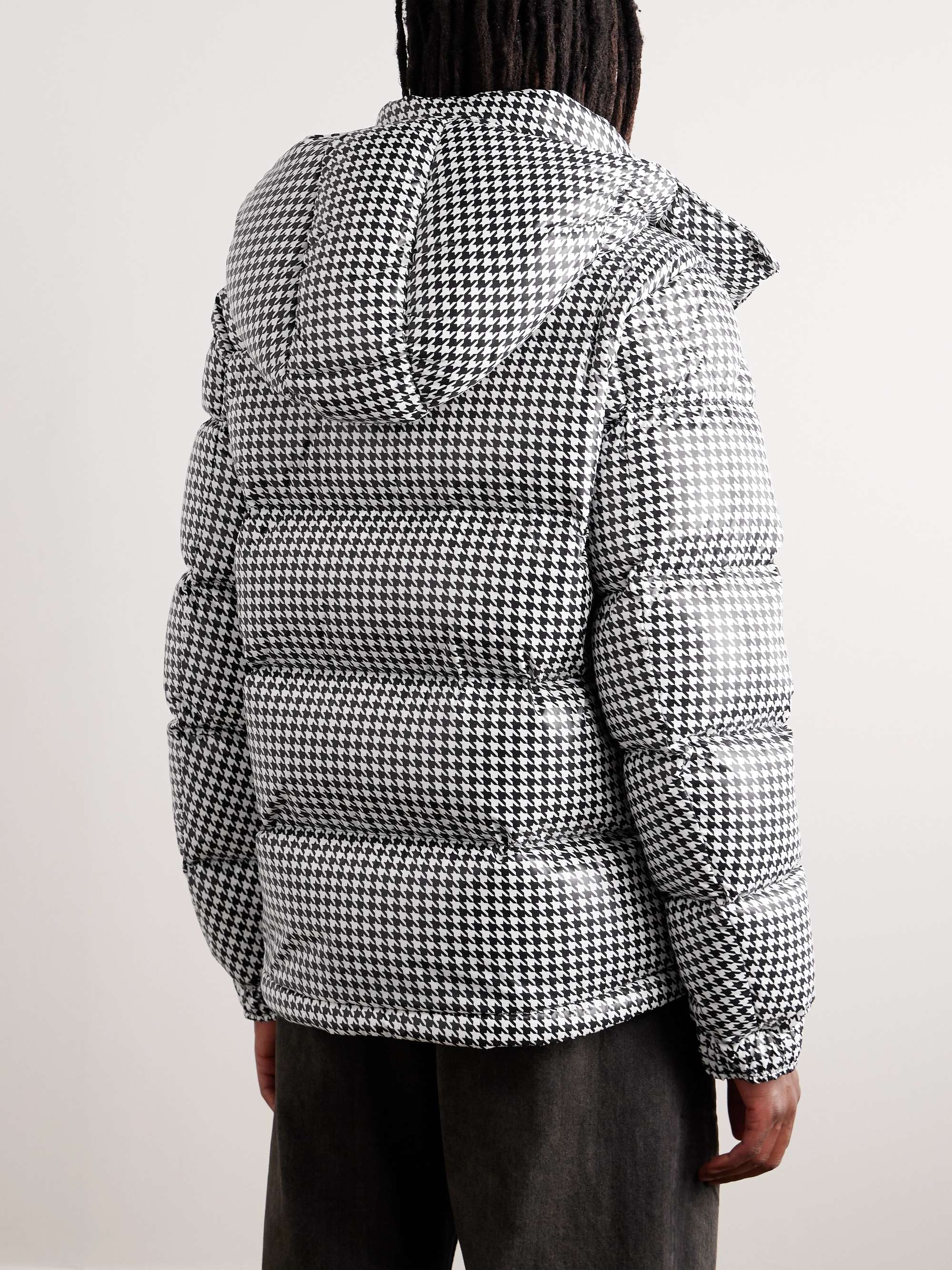 7 Moncler FRGMT Hiroshi Fujiwara Socotrine Houndstooth-Print Shell Hooded Down Jacket view