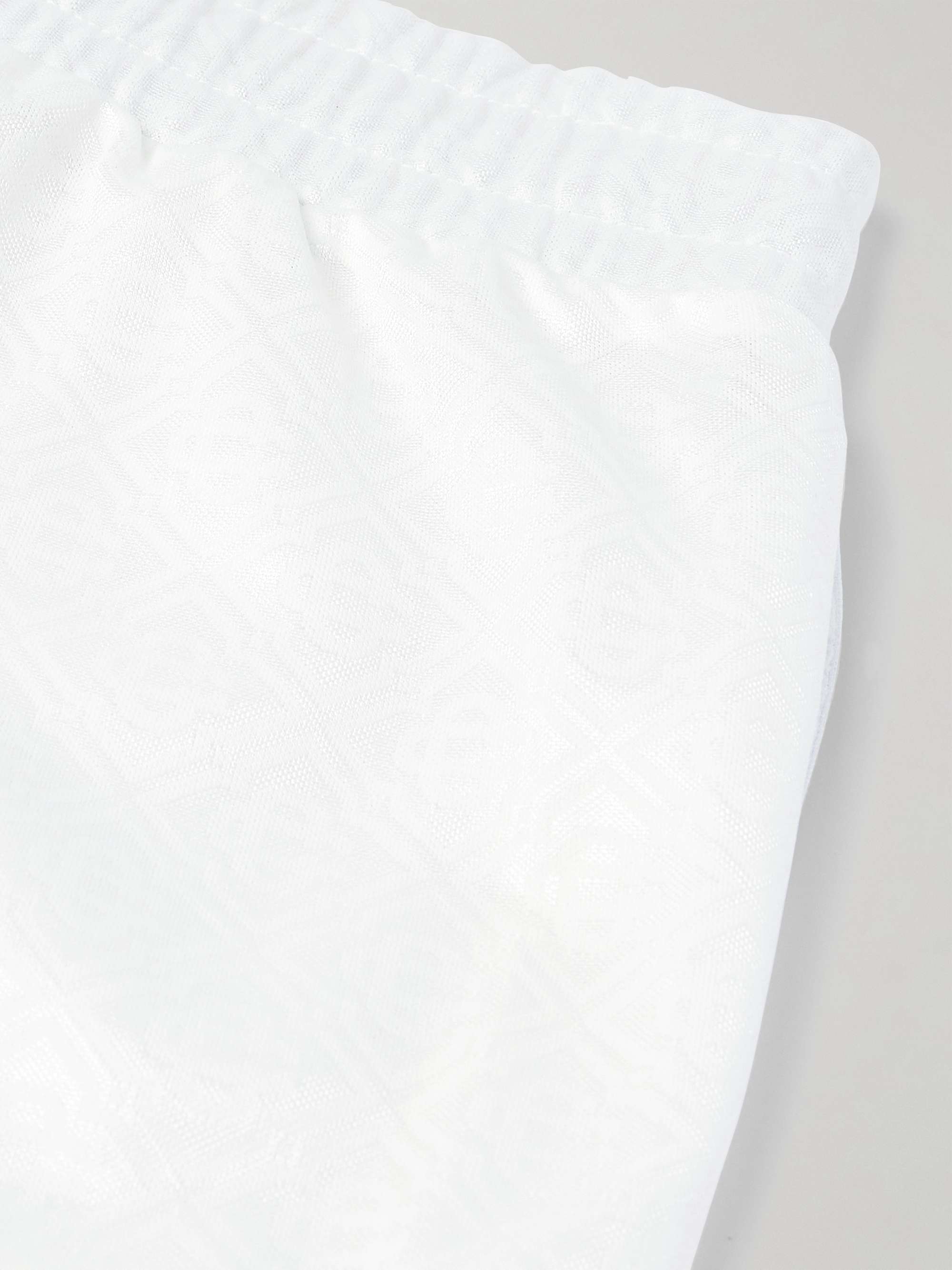 Straight-Leg Logo-Appliquéd Striped Jacquard Shorts view