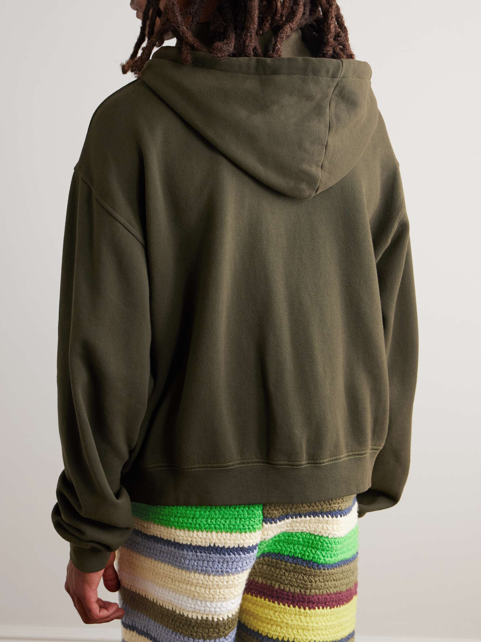 Embroidered Cotton and Cashmere-Blend Jersey Zip-Up Hoodie view