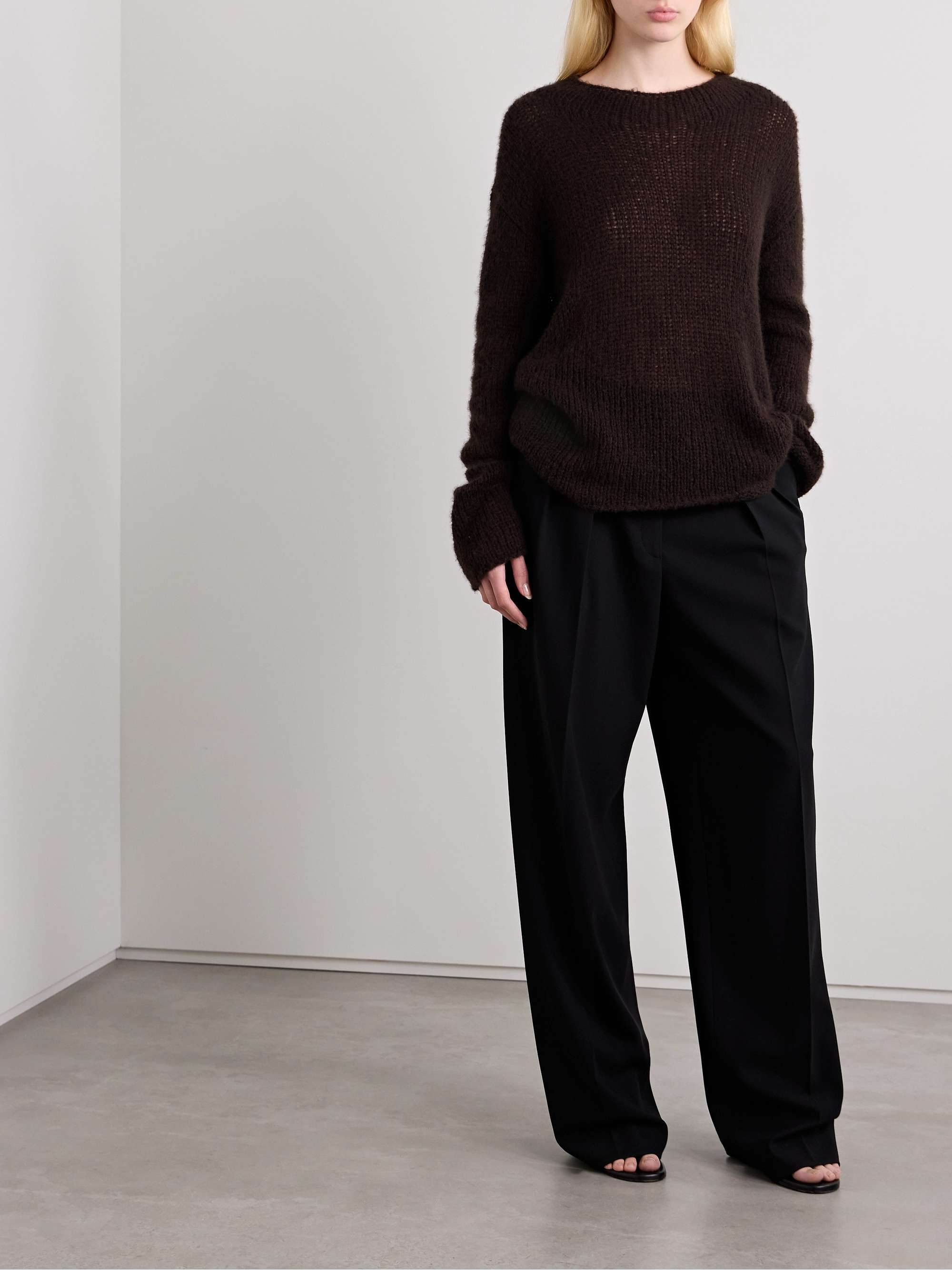 Helios ribbed cashmere and silk-blend sweater view