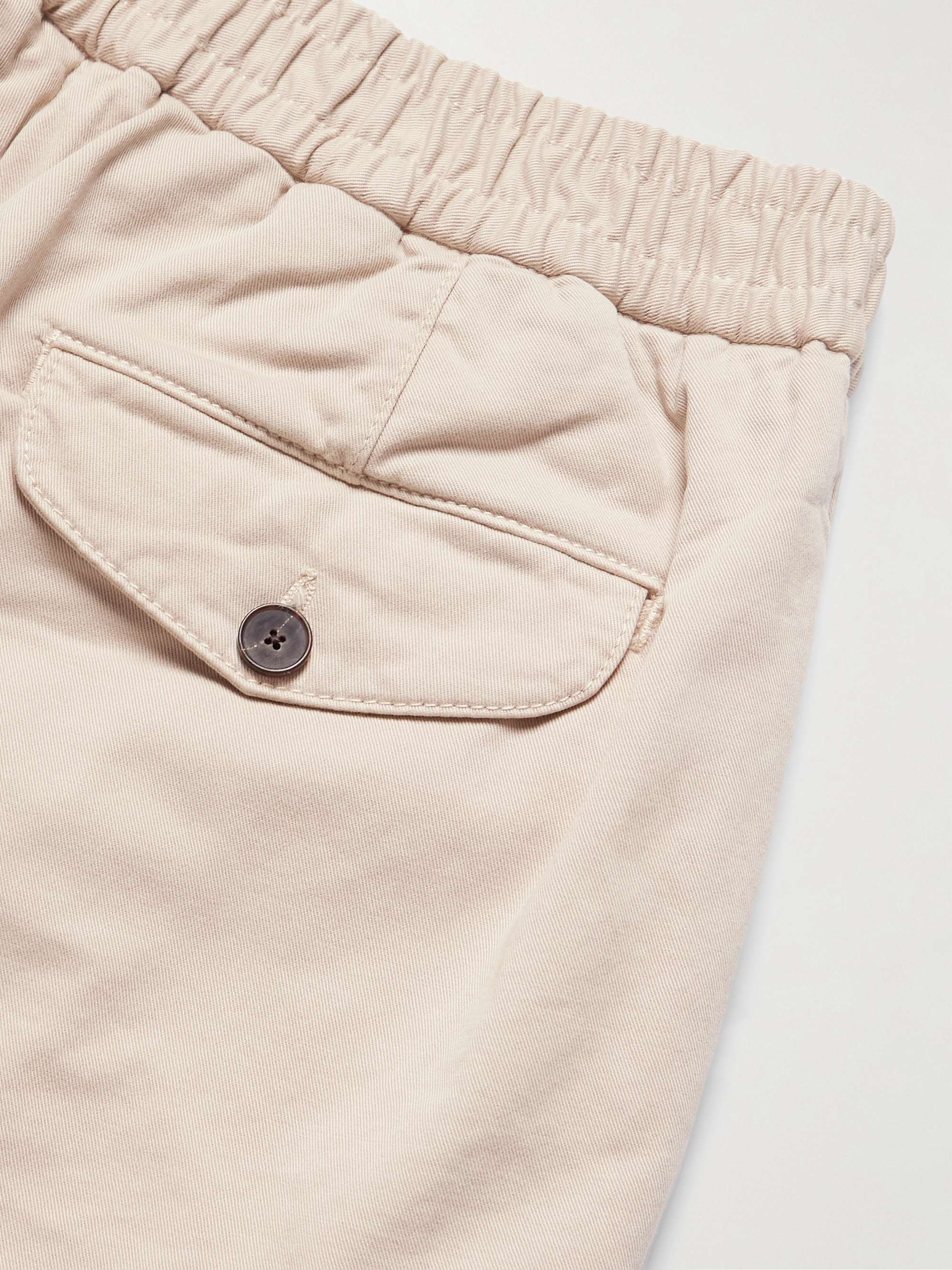 Straight-Leg Garment-Dyed Organic Cotton-Blend Twill Shorts view