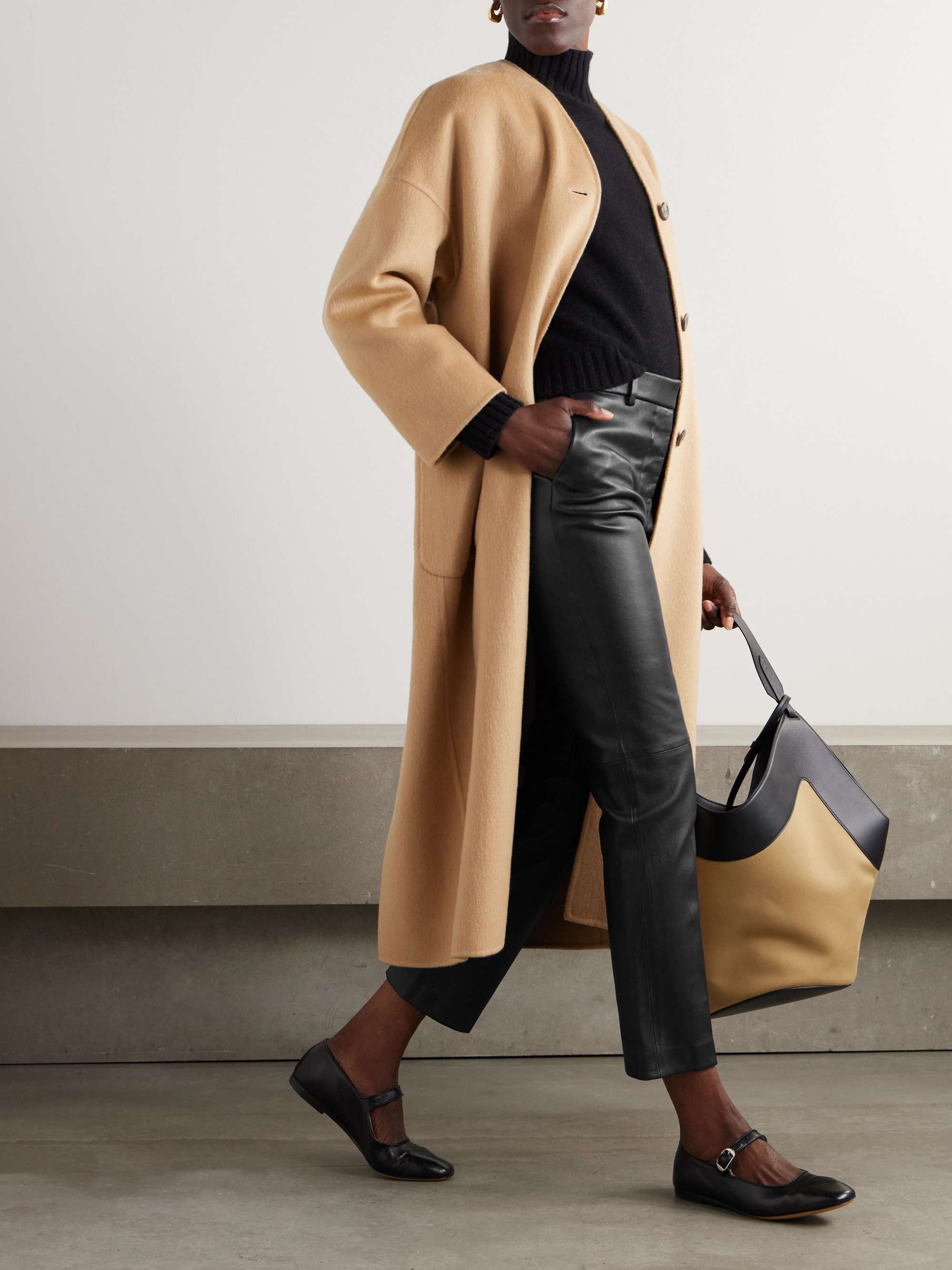Coleman leather slim-fit pants view