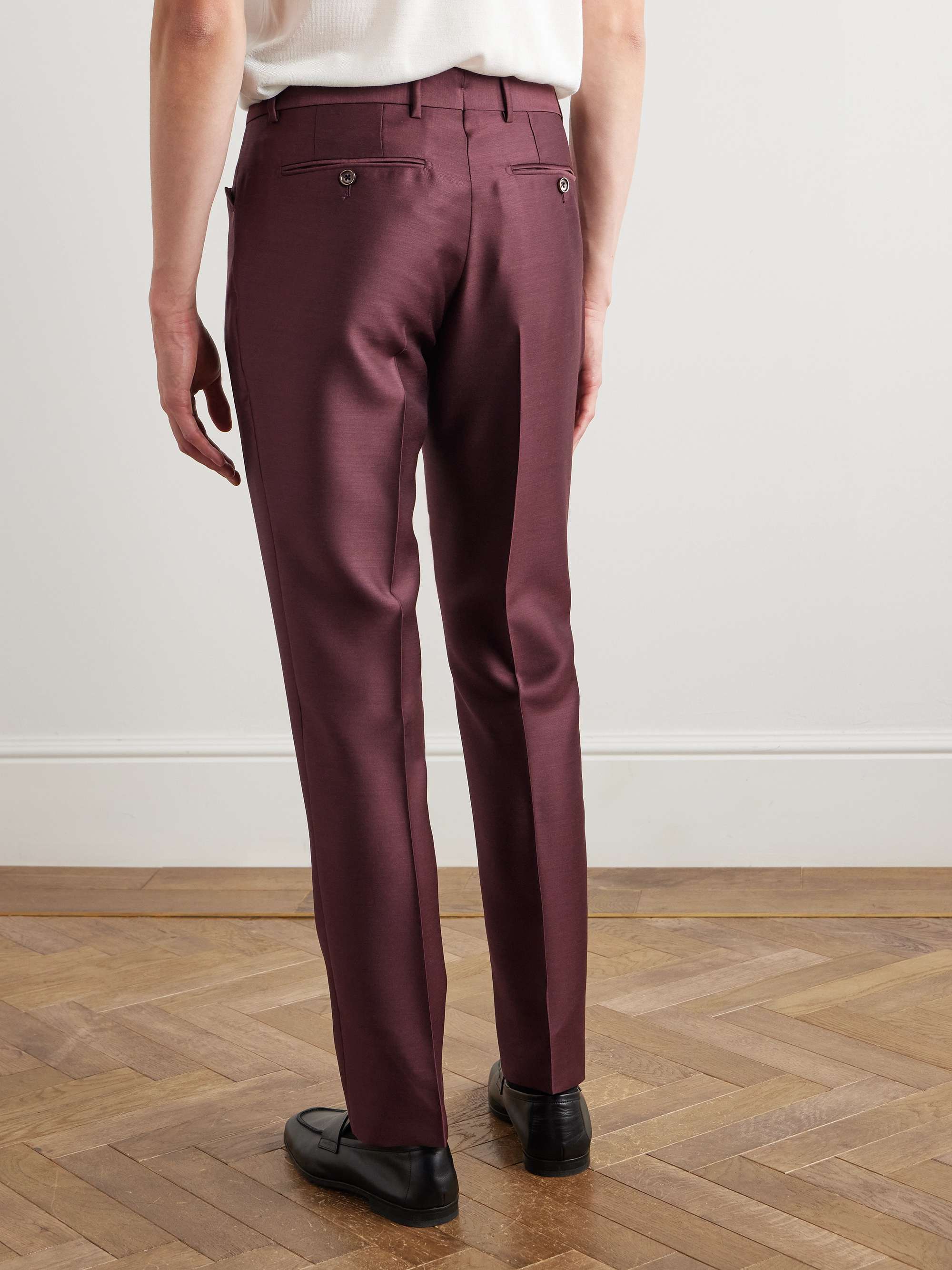 Dyllan Straight-Leg Wool, Mohair and Silk-Blend Twill Trousers view