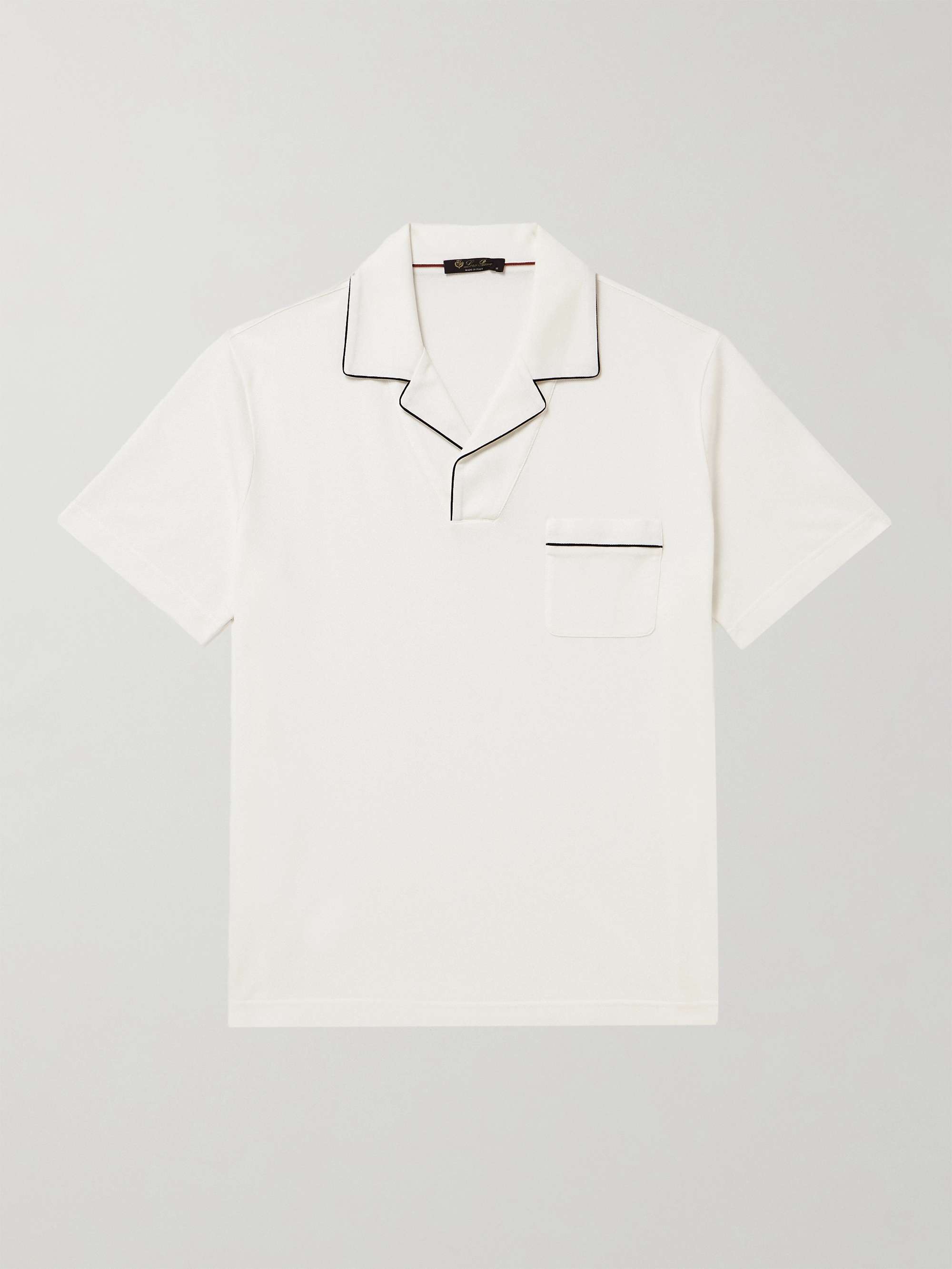 Manihi Camp-Collar Cotton-Blend Piqué Polo Shirt hero visual