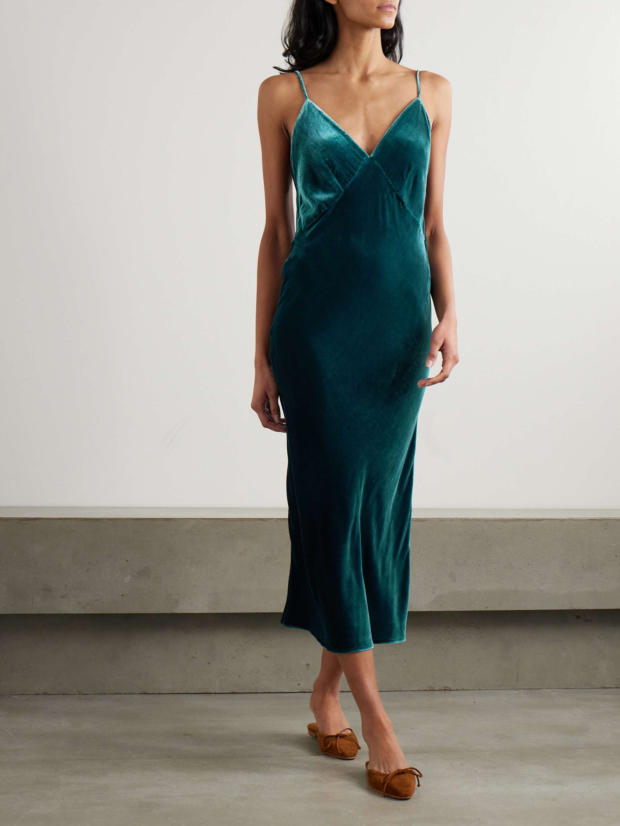 Issa velvet midi dress view