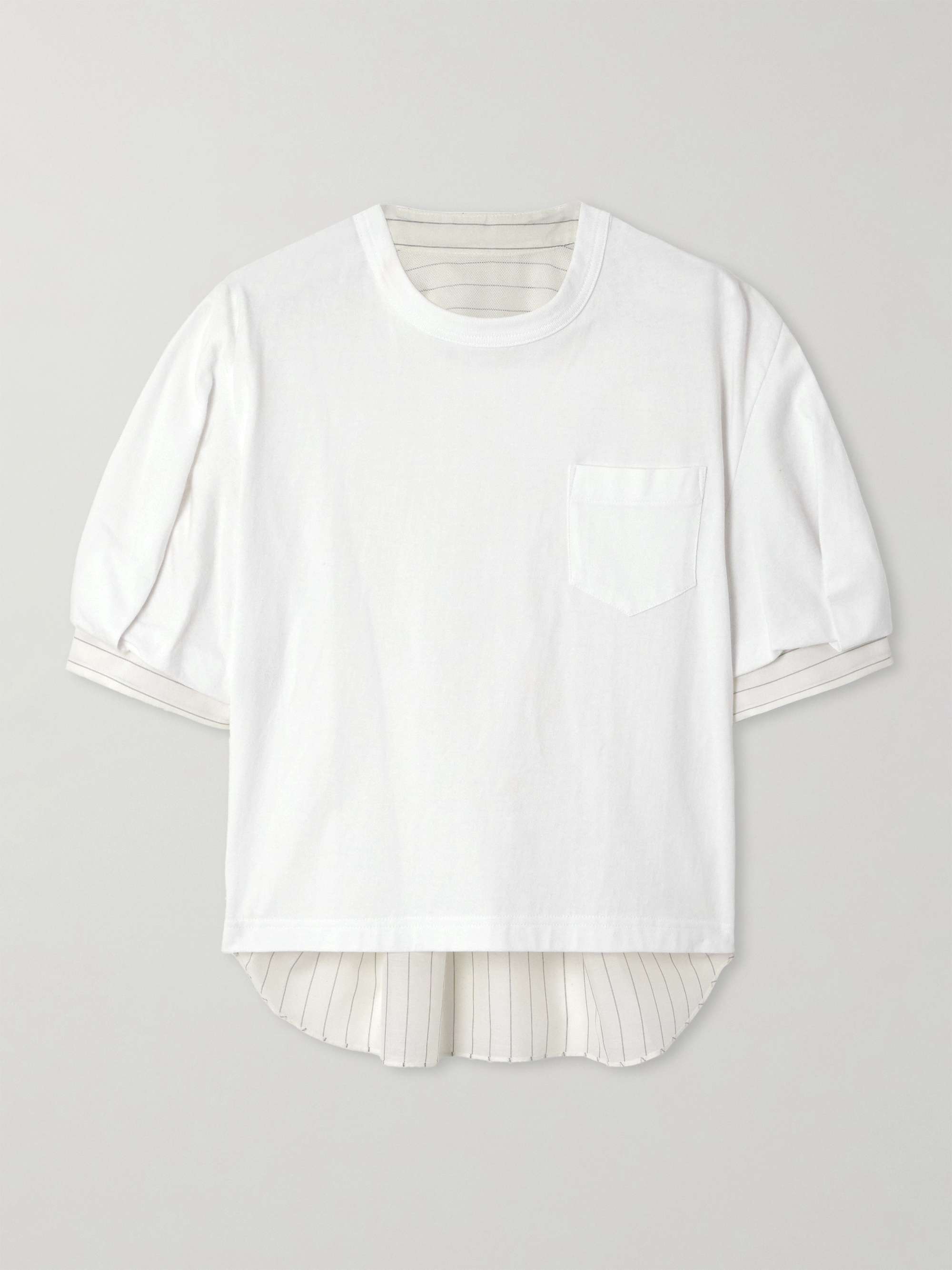 Cotton-jersey and striped voile top hero visual
