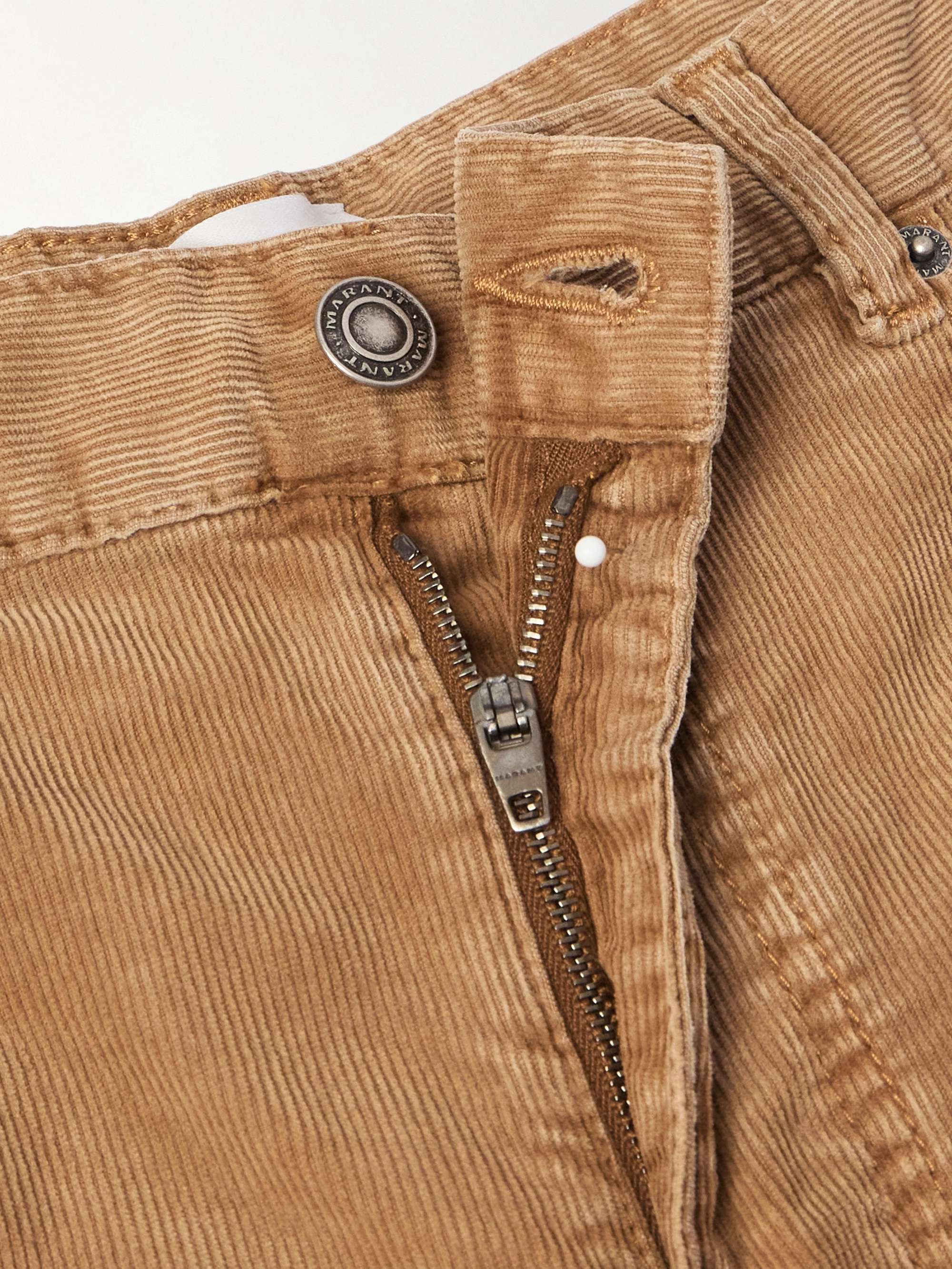 Lorson Wide-Leg Double-Knee Cotton-Blend Corduroy Trousers view