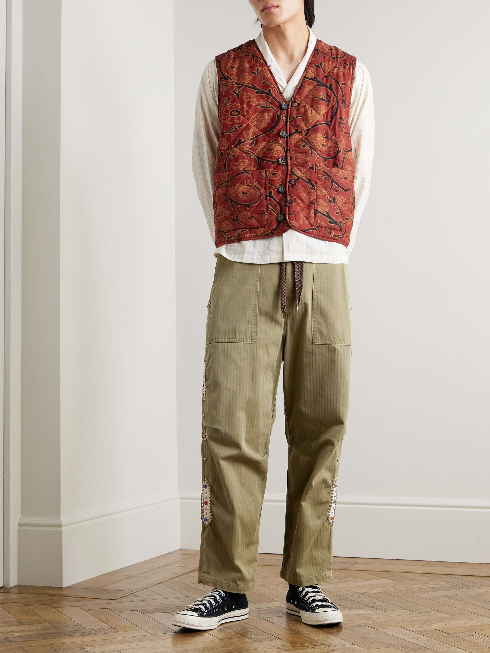 Printed Quilted Silk Vest view