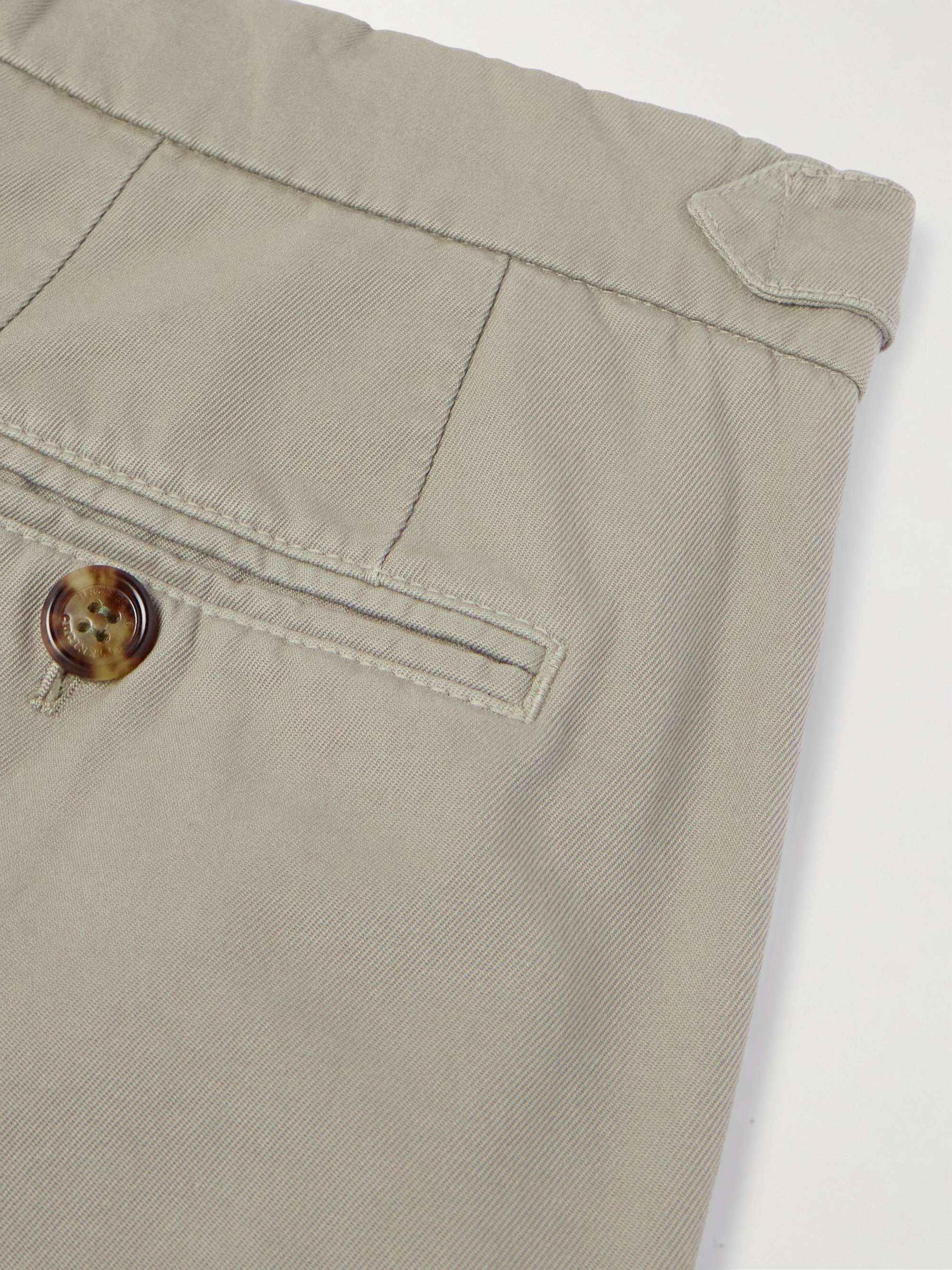 Tapered Pleated Cotton-Twill Suit Trousers view