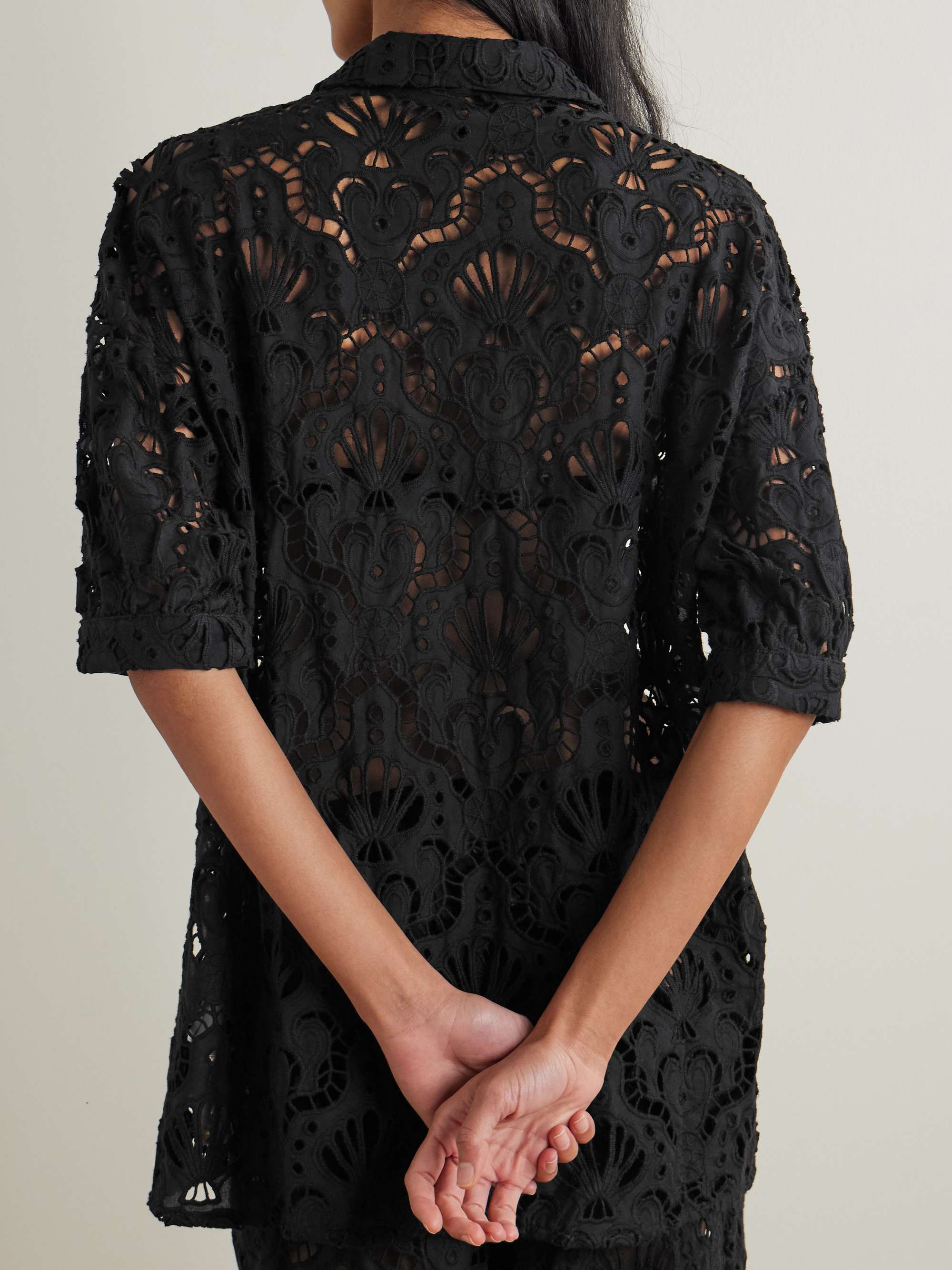 Seashell broderie anglaise cotton shirt view