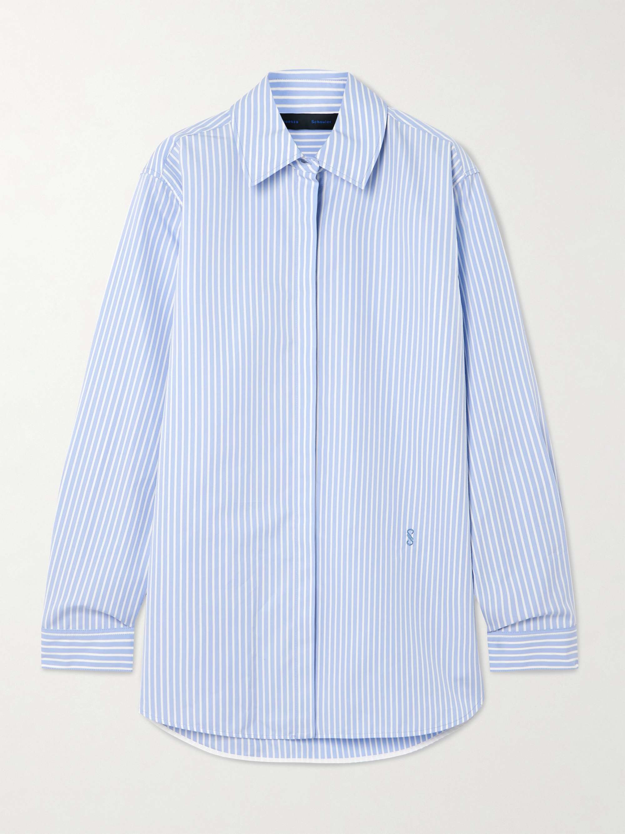 Hunter striped cotton and silk-blend poplin shirt hero visual