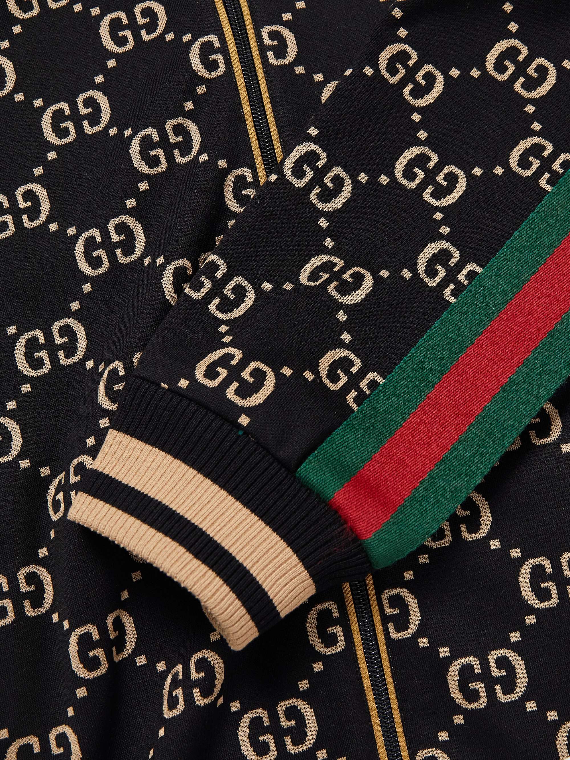 Webbing-Trimmed Monogrammed Cotton-Jersey Track Jacket view
