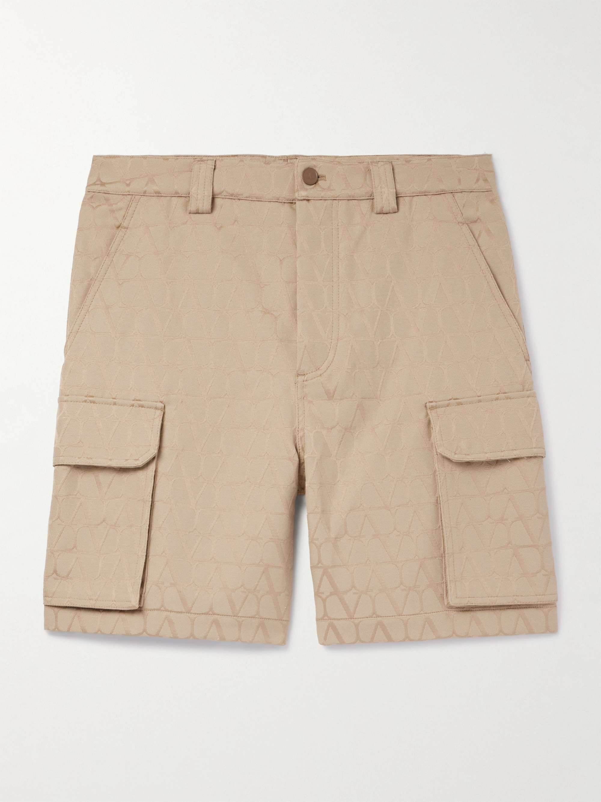 Toile Iconographe Straight-Leg Logo-Jacquard Cotton-Blend Cargo Shorts hero visual