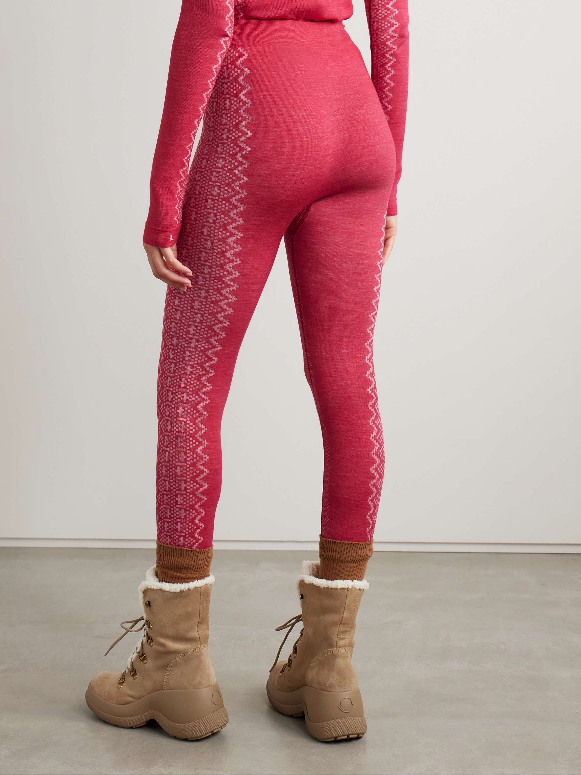Nordic cropped jacquard-knit wool-blend leggings view