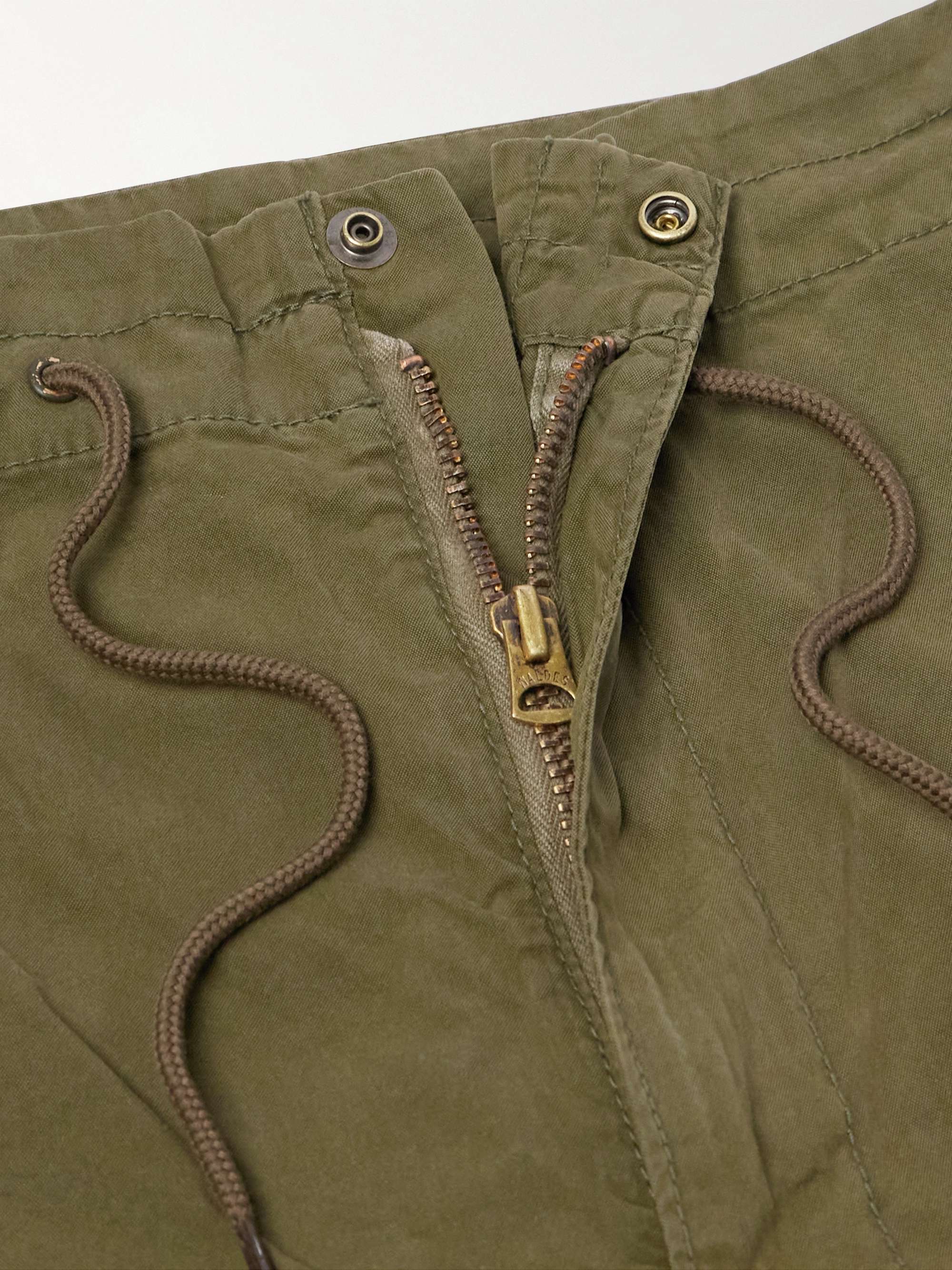 Wide-Leg Cotton-Blend Drawstring Cargo Trousers view