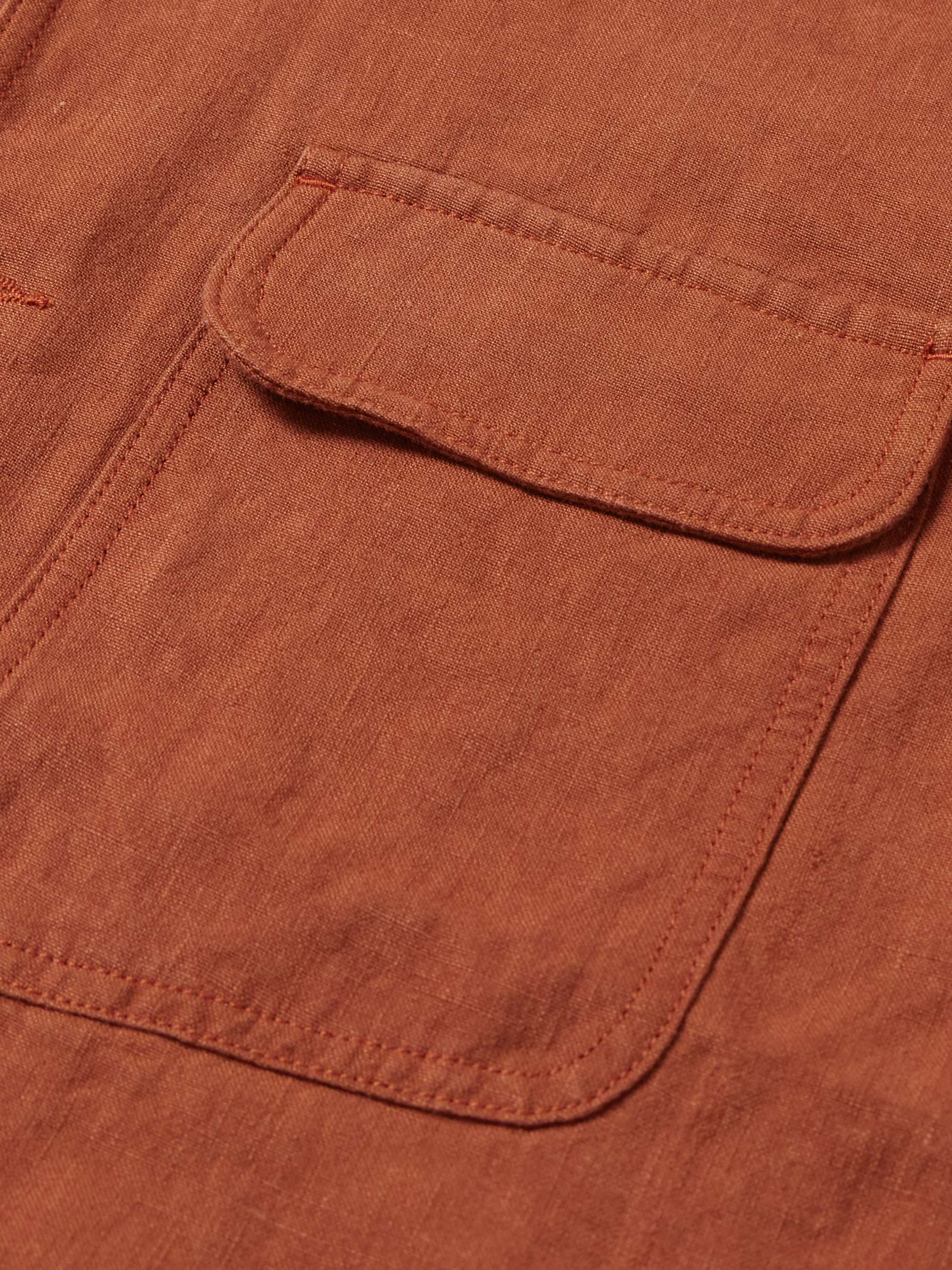 Nehru-Collar Linen Chore Jacket view