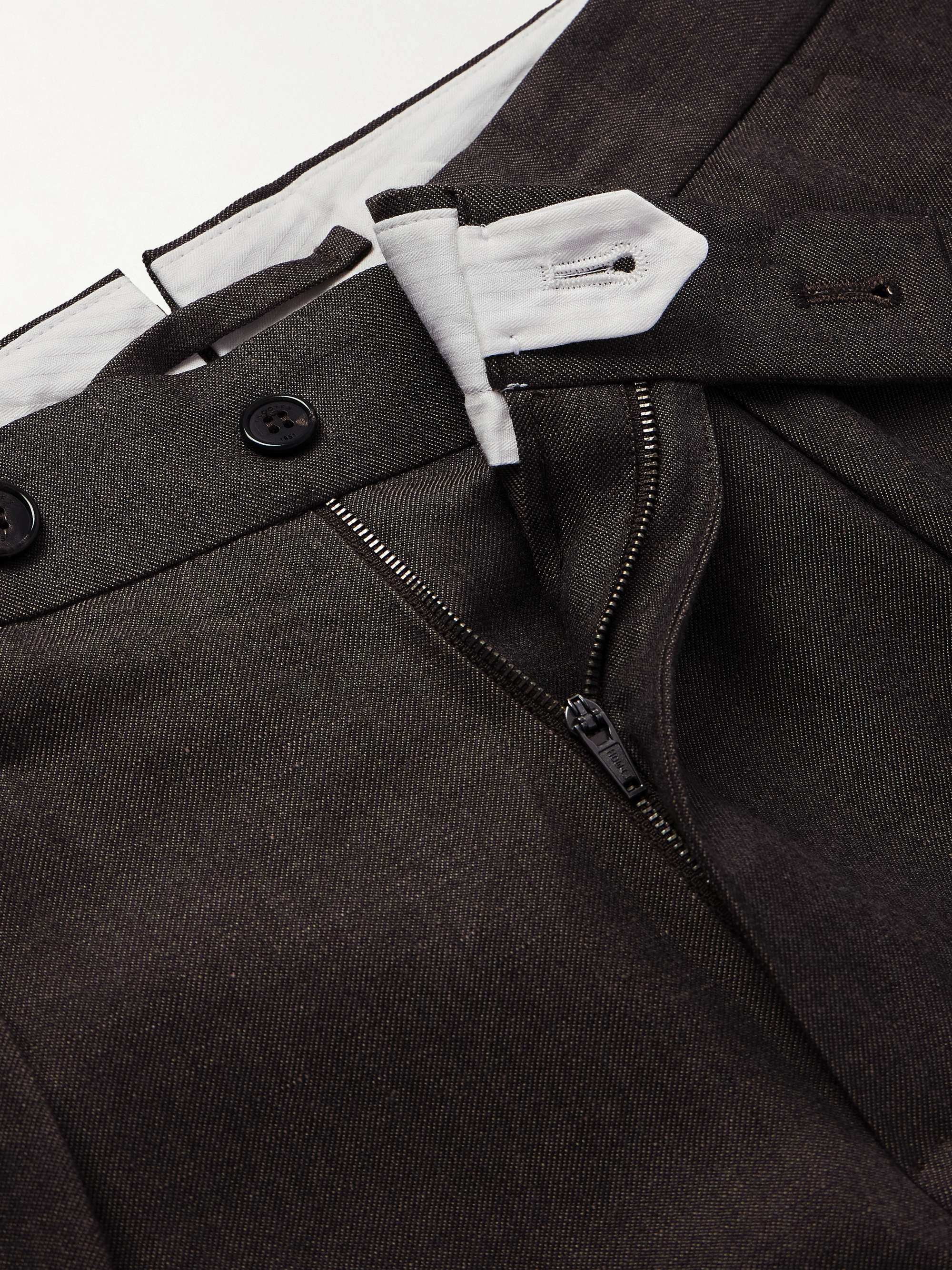 Venezia 1951 Tapered Pleated Linen, Wool and Silk-Blend Trousers view