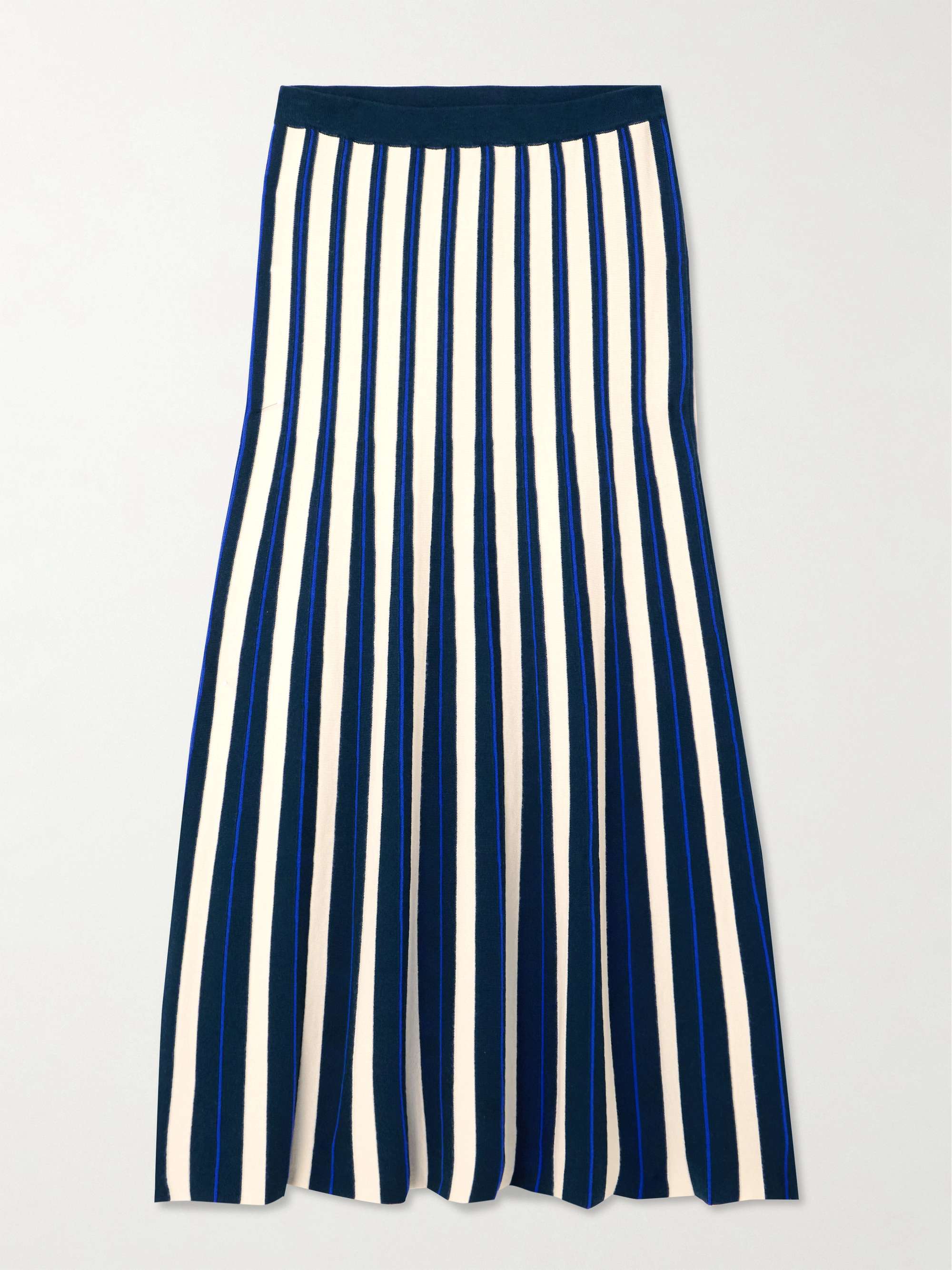 Manglar striped knitted organic cotton midi skirt hero visual