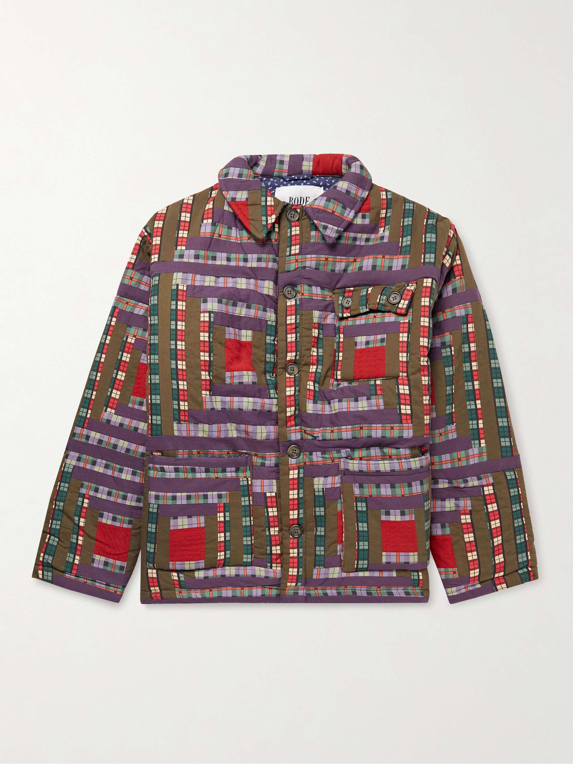 Log Cabin Patchwork Checked Cotton Jacket hero visual