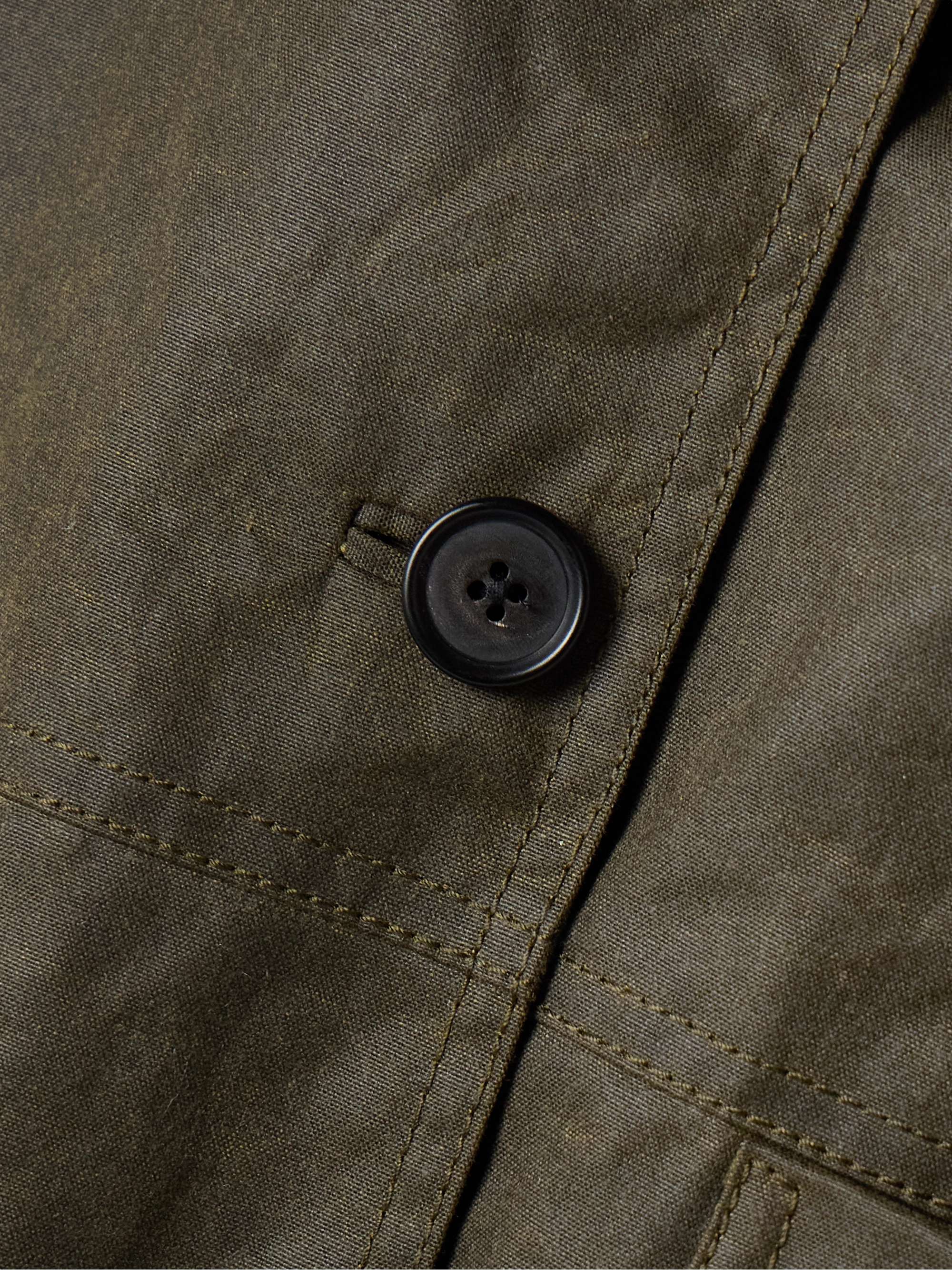 Lottie corduroy-trimmed waxed-cotton jacket view
