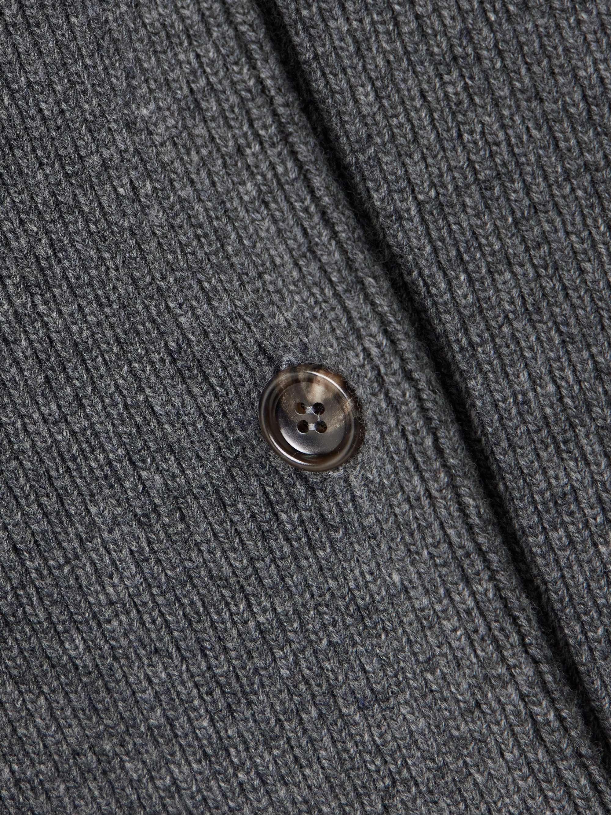 Crystal-embellished intarsia-knit padded ribbed wool cardigan view