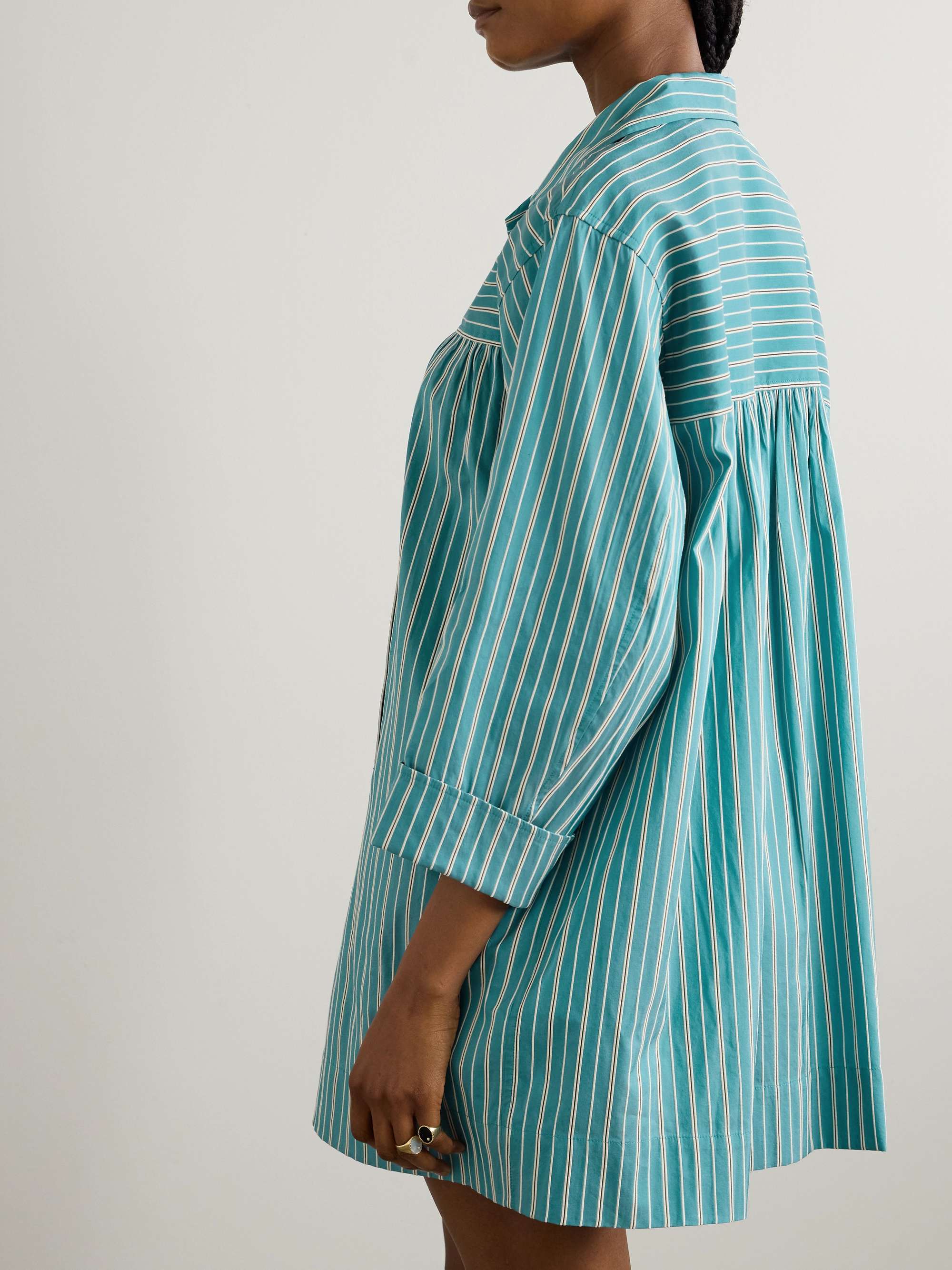 Shore Stripe Quincy cotton-blend poplin mini shirt dress view