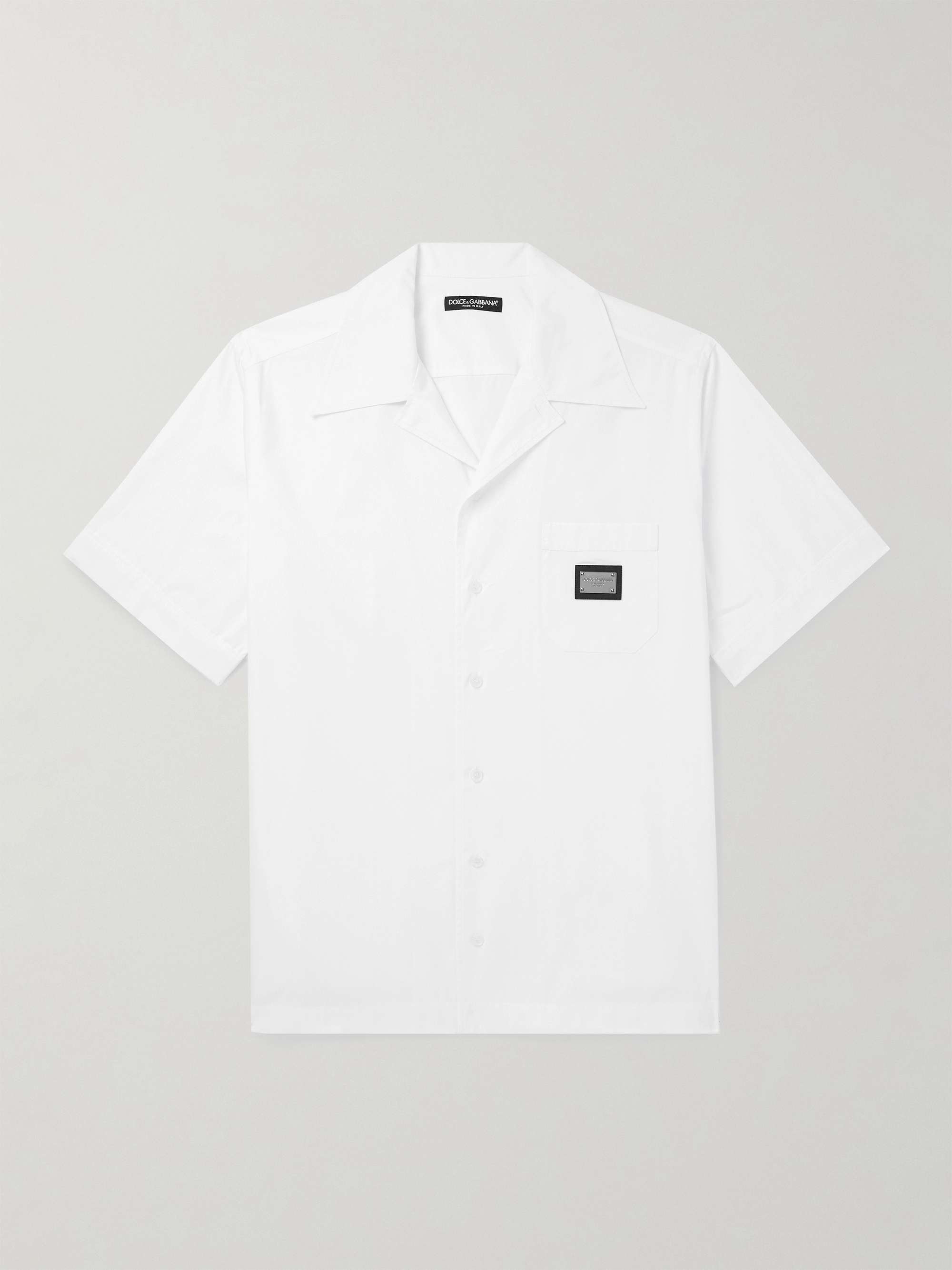 Oversized Camp-Collar Logo-Appliquéd Cotton-Poplin Shirt hero visual