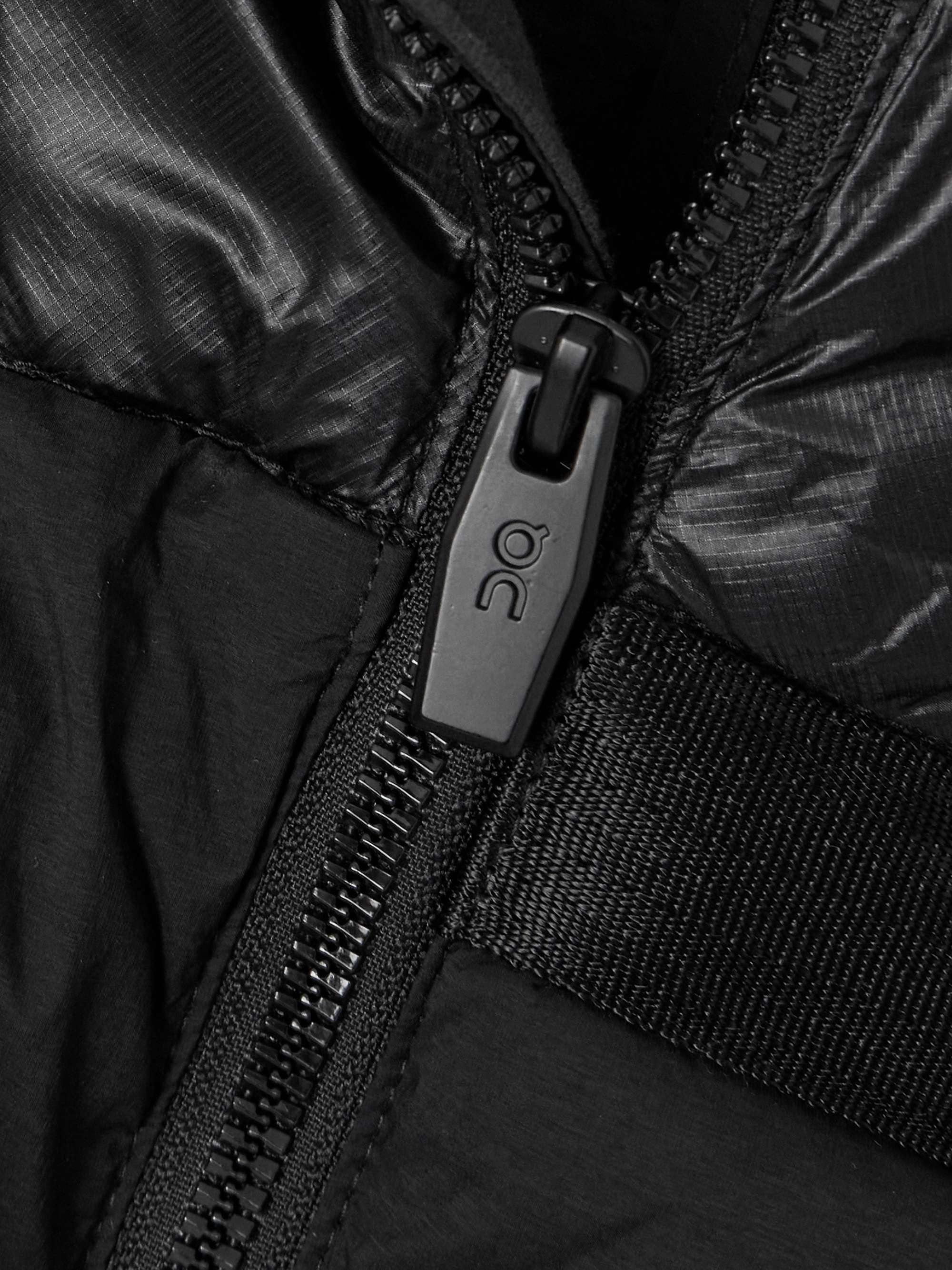 Challenger hooded quilted grosgrain-trimmed shell and recycled-ripstop jacket view