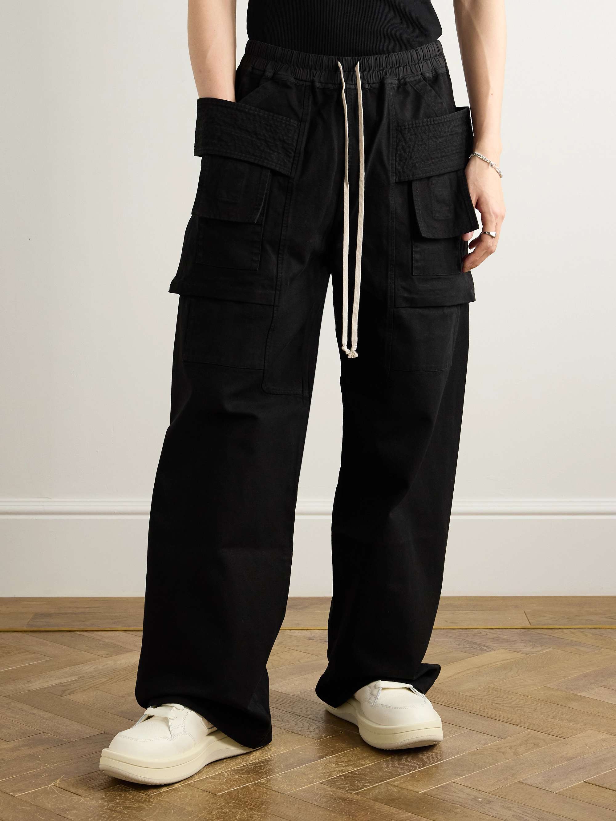 Creatch Wide-Leg Cotton-Blend Canvas Drawstring Cargo Trousers view
