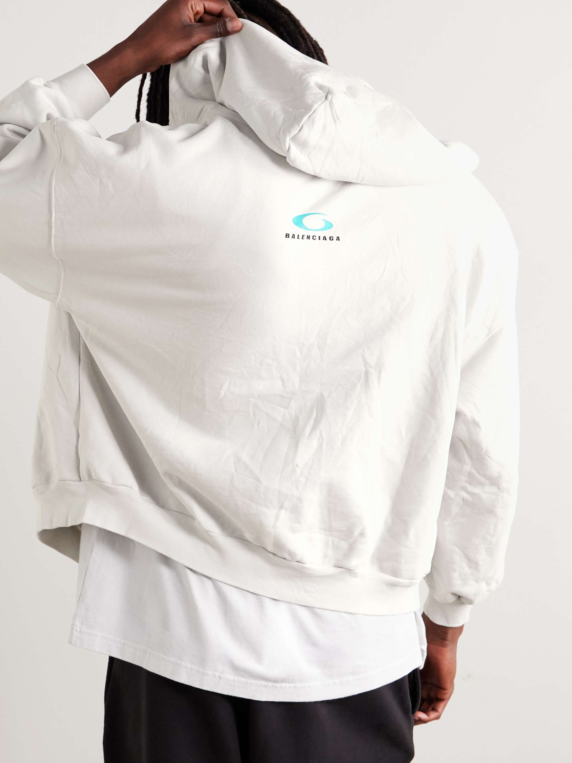 Logo-Print Cotton-Jersey Zip-Up Hoodie view
