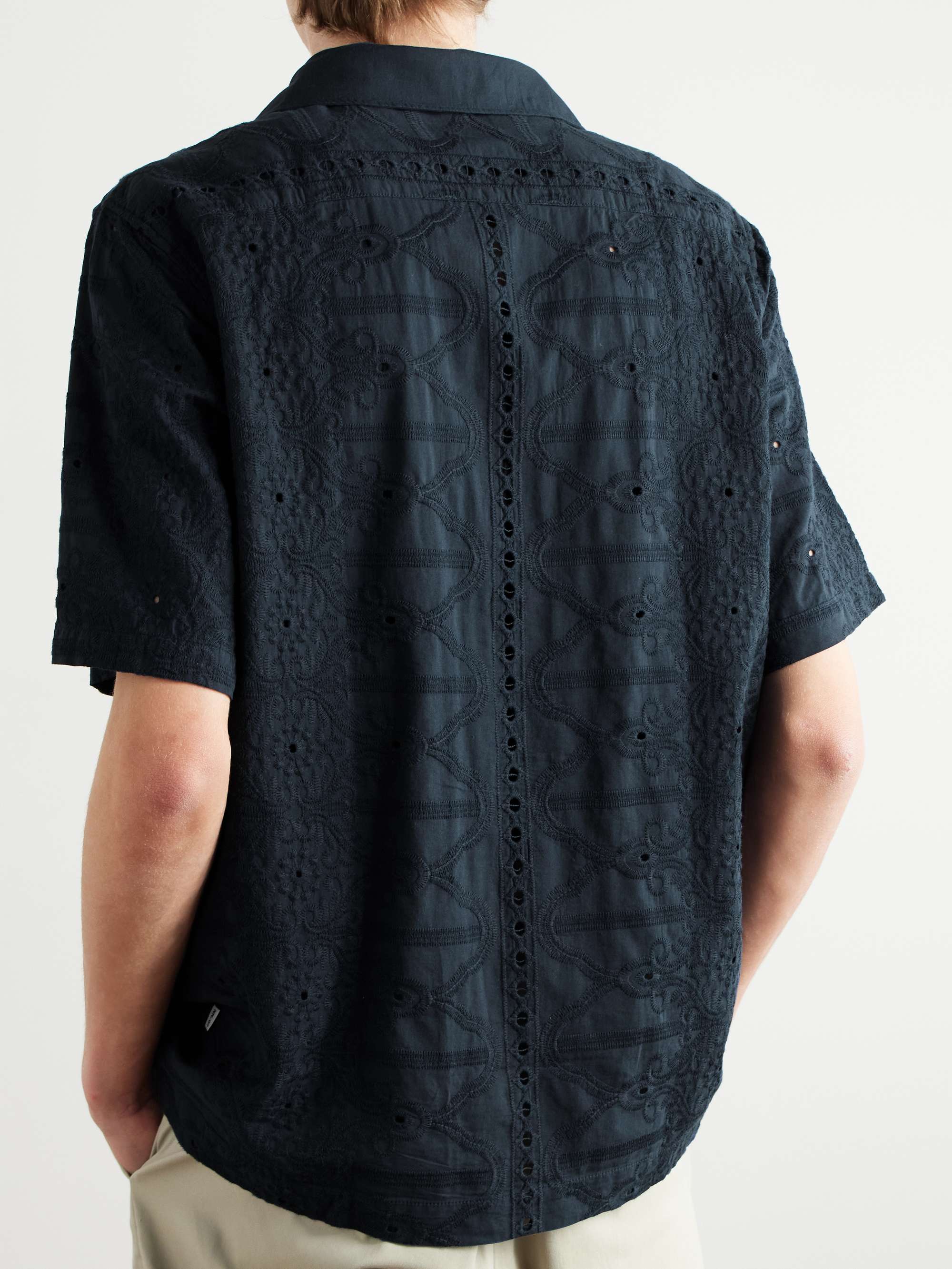 Julio 5392 Camp-Collar Broderie Anglaise Cotton Shirt view
