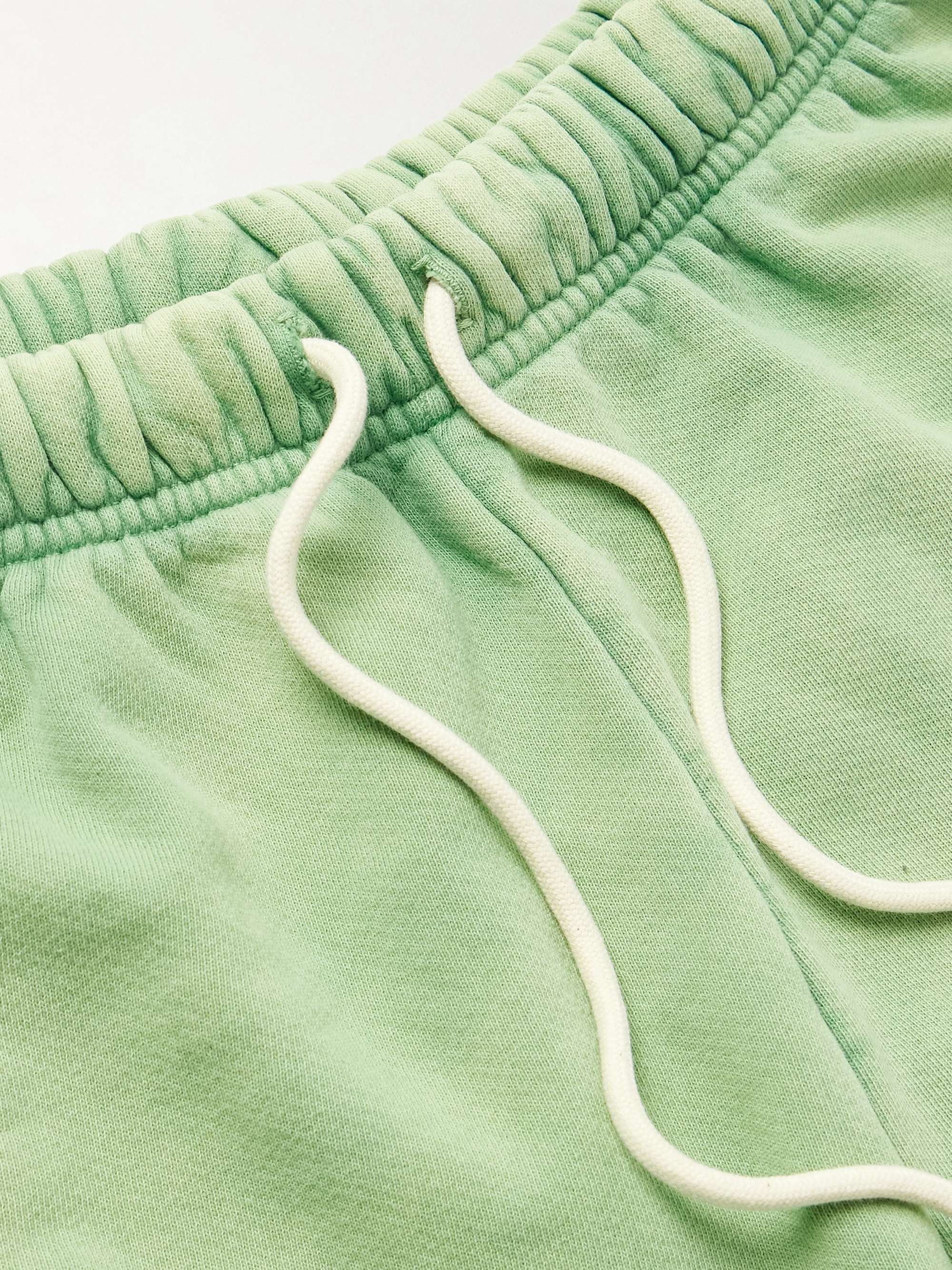 Flag Straight-Leg Frayed Logo-Print Cotton-Jersey Shorts view