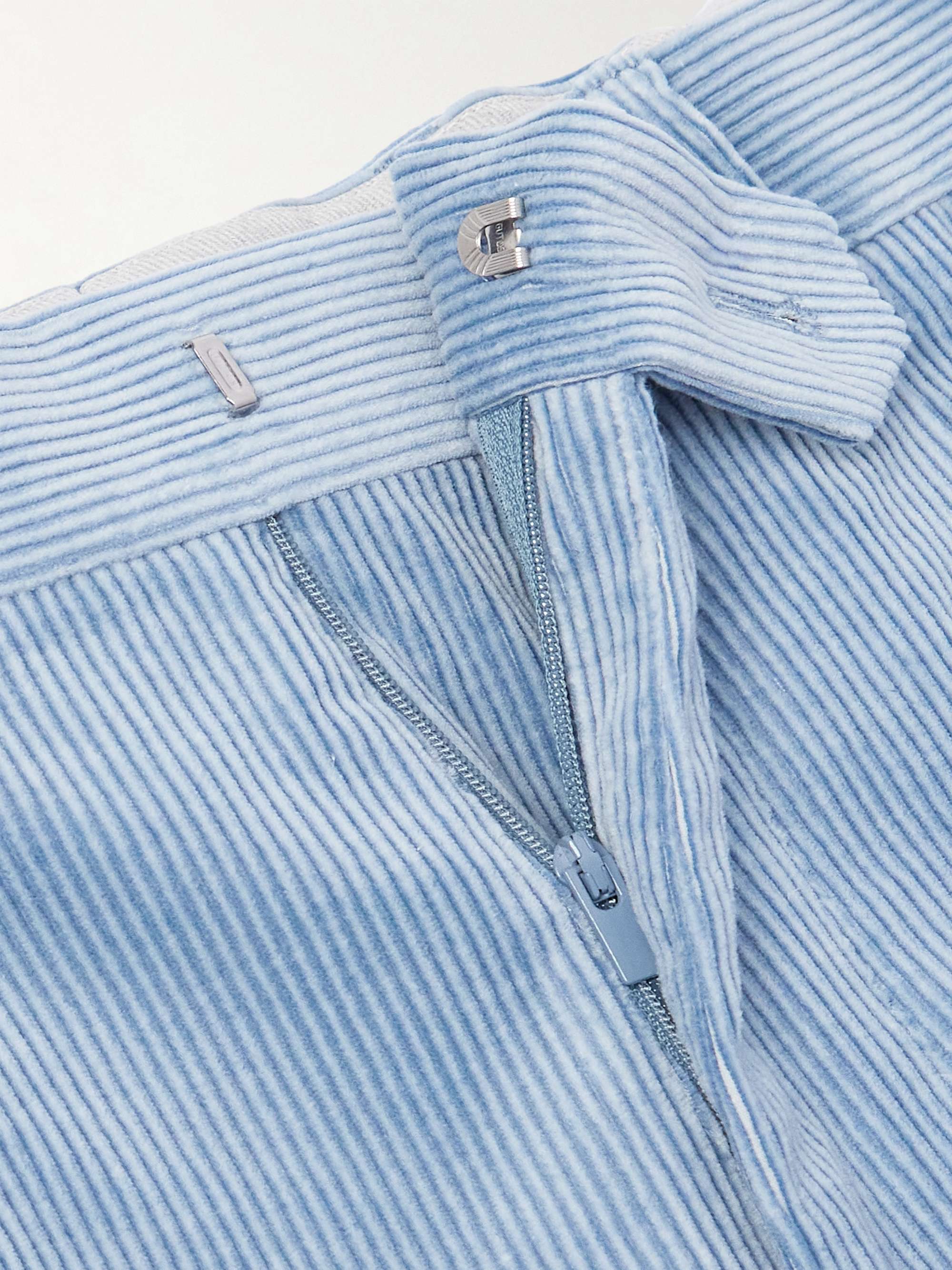 Straight-Leg Pleated Stretch Cotton and Cashmere-Blend Corduroy Suit Trousers view