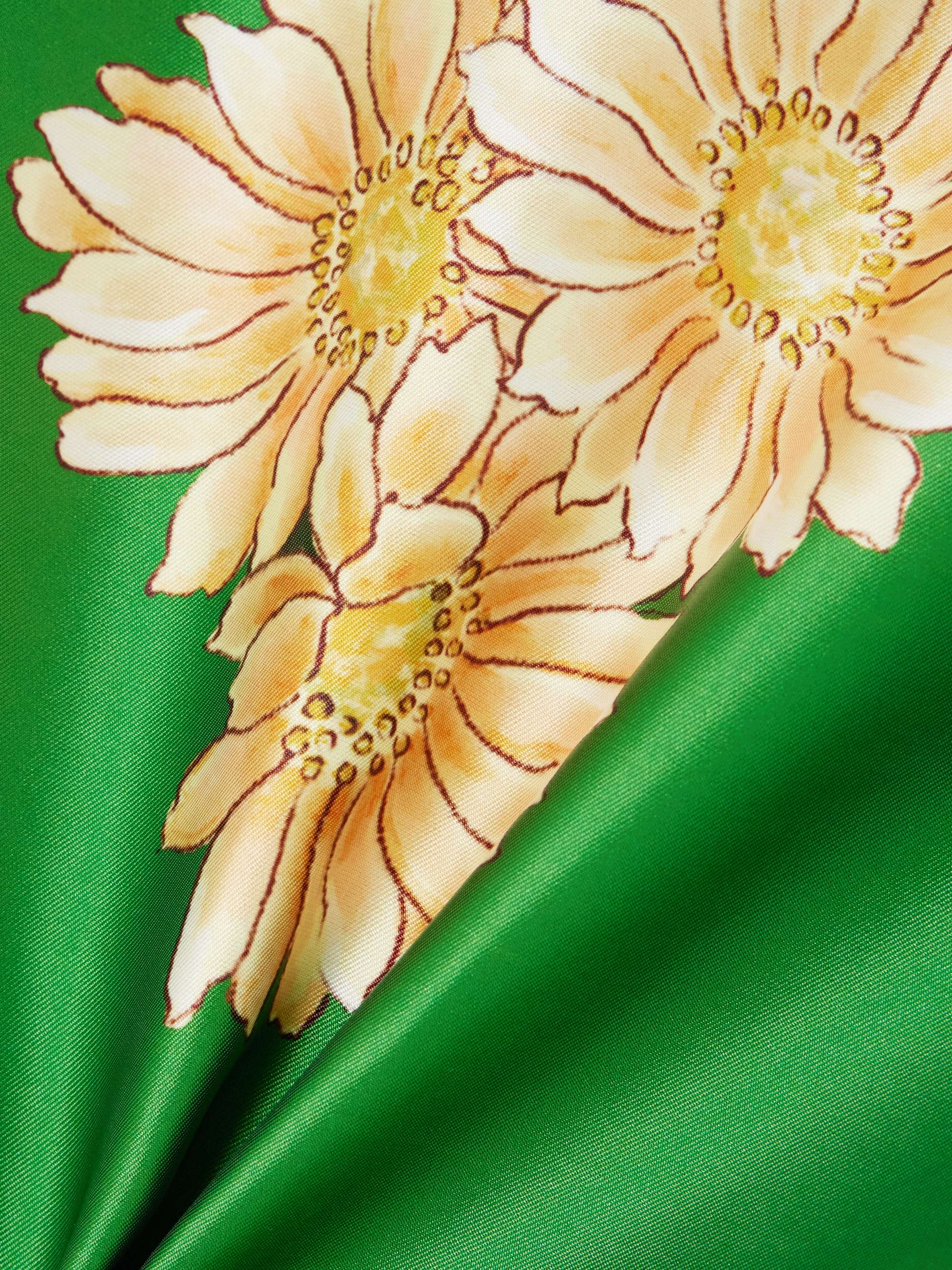 Sage printed recycled satin-twill top view