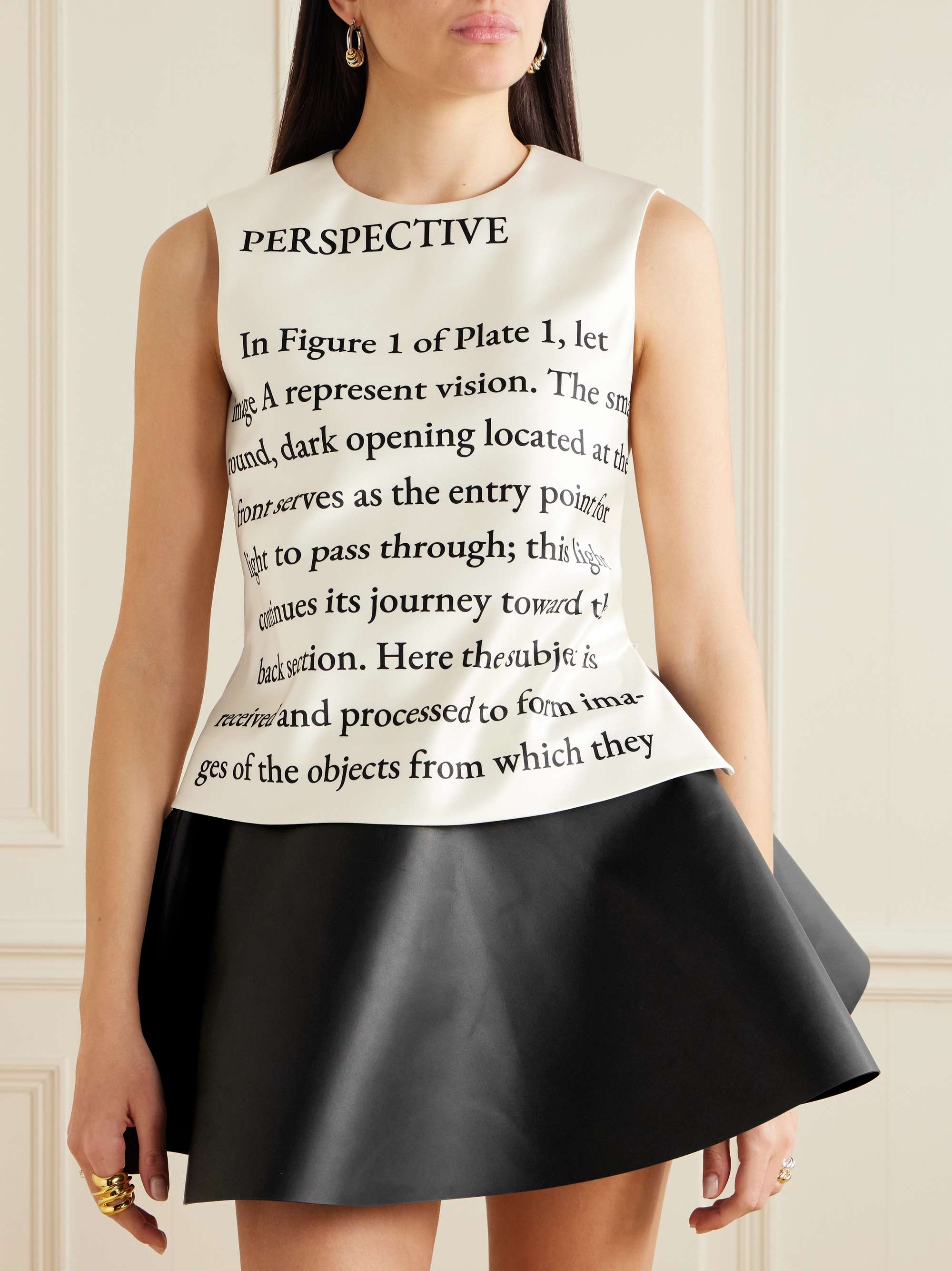 Printed satin top view