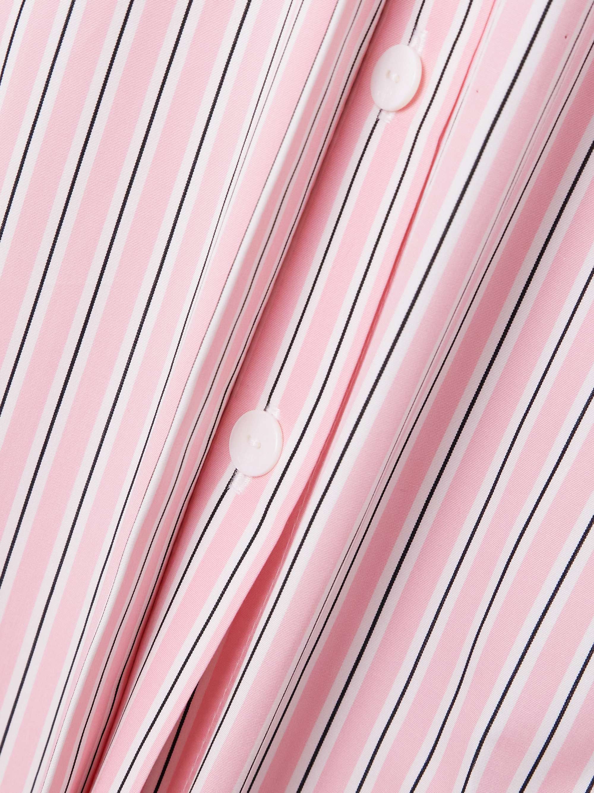 Draped striped cotton-poplin halterneck midi dress view