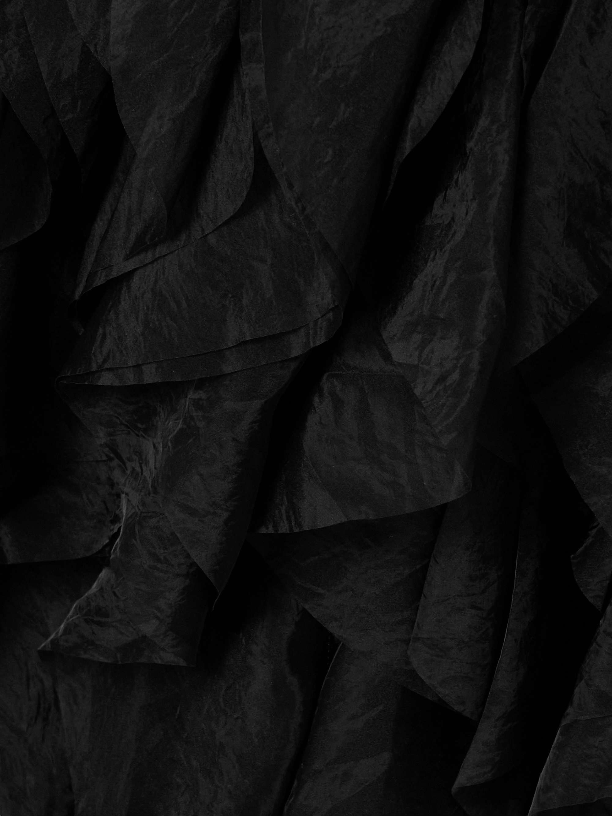 Elations ribbed-knit and ruffled organza maxi dress view