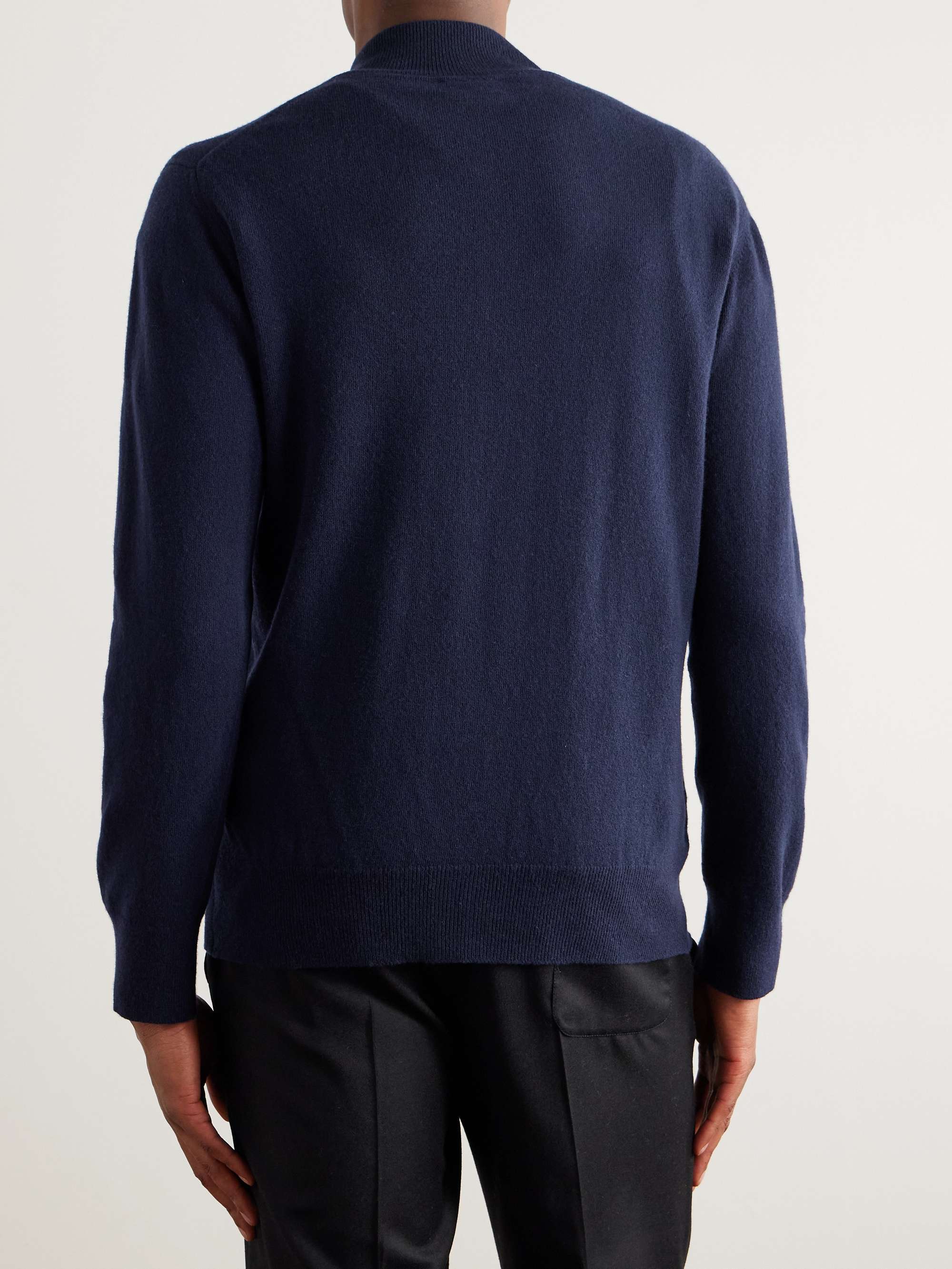 + William Lockie Slim-Fit Merino Wool and Cashmere-Blend Zip-Up Cardigan view