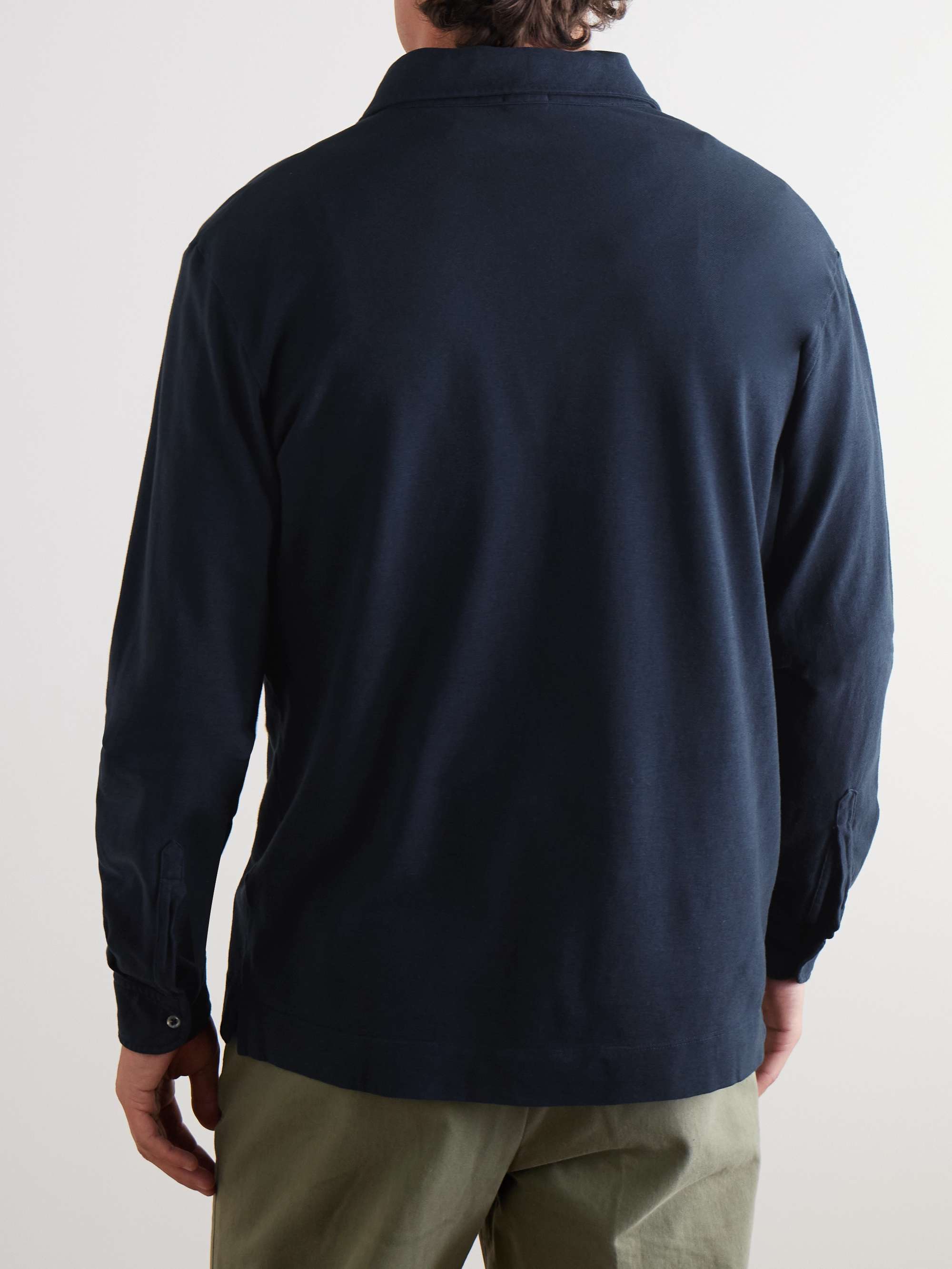Ischia Cotton and Cashmere-Blend Jersey Polo Shirt view