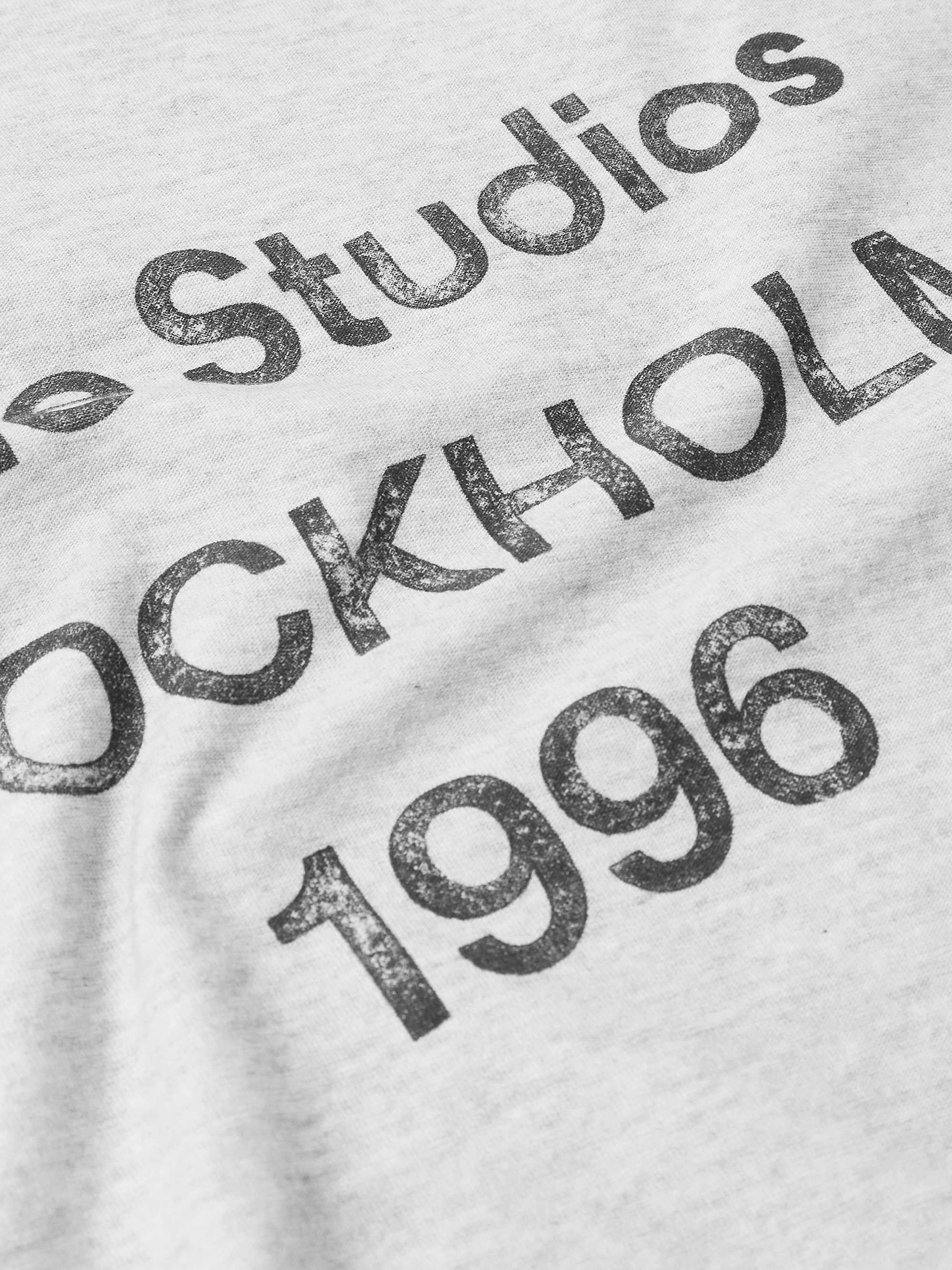 Exford Distressed Logo-Print Organic Cotton-Jersey T-Shirt view