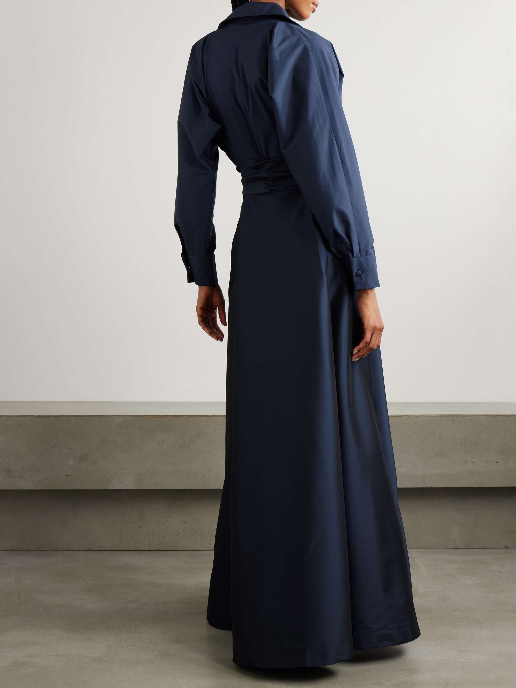 Beatrice belted taffeta maxi shirt dress view