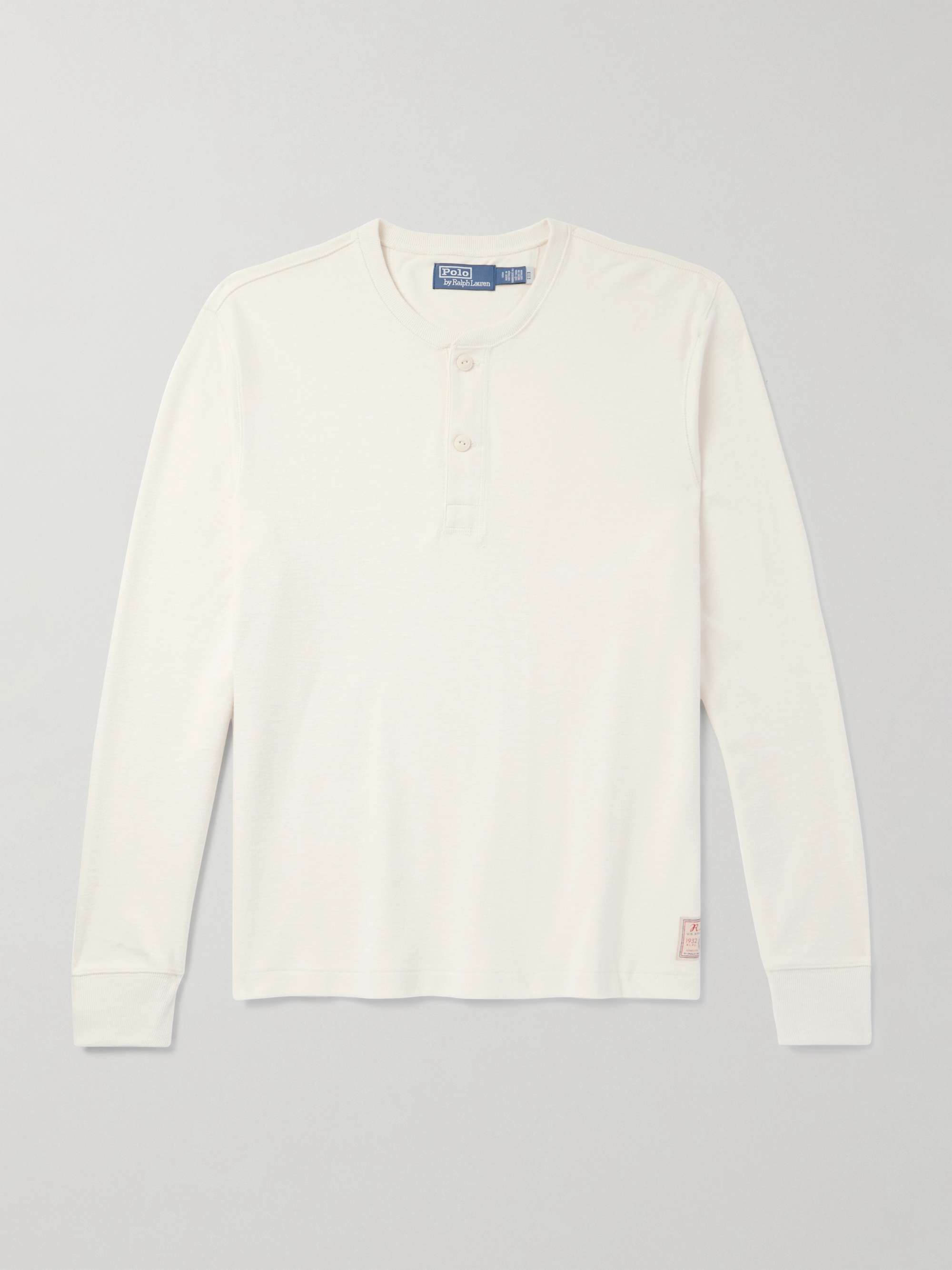 Logo-Appliquéd Brushed-Cotton Henley T-shirt hero visual