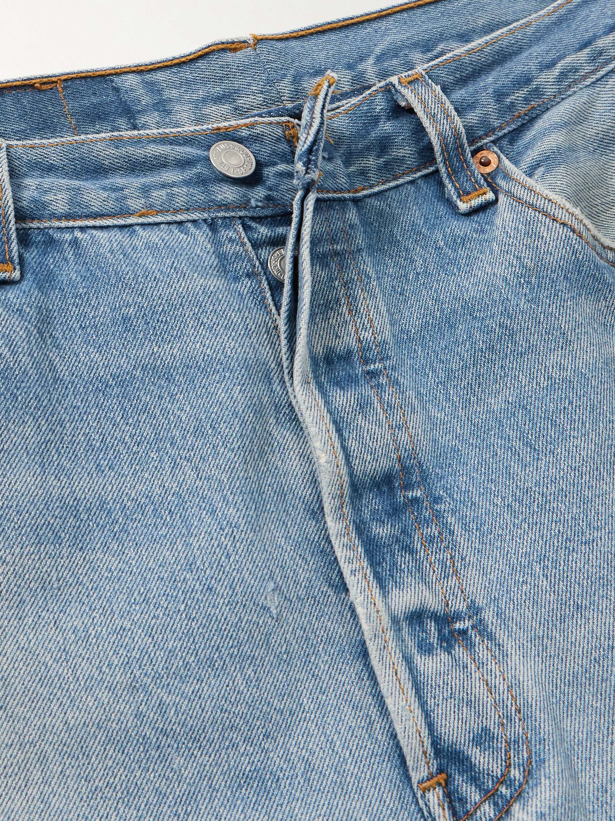 Vintage Lasso high-rise lace-trimmed distressed barrel-leg jeans view