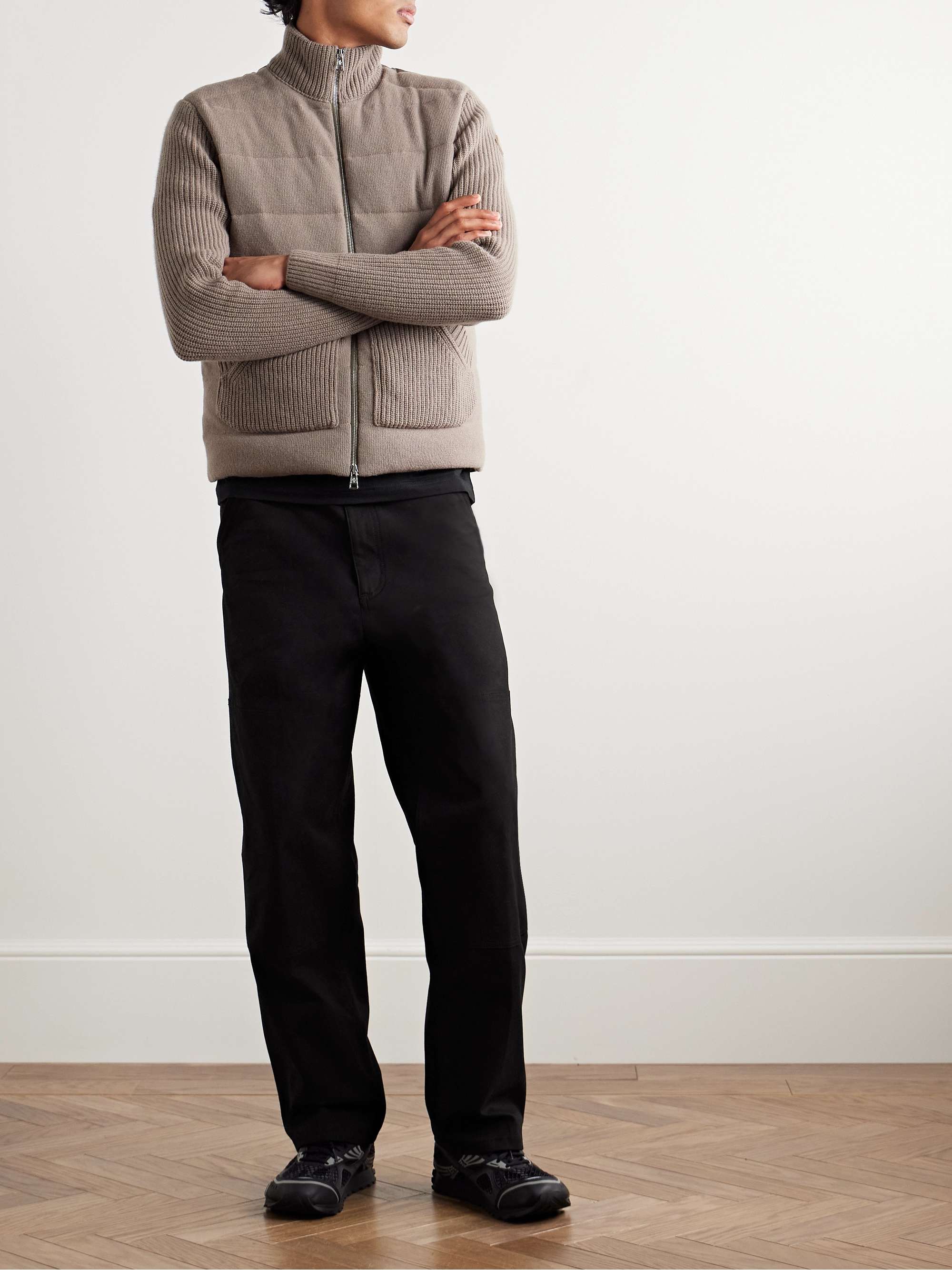 Straight-Leg Logo-Appliquéd Cotton-Blend Canvas Trousers view